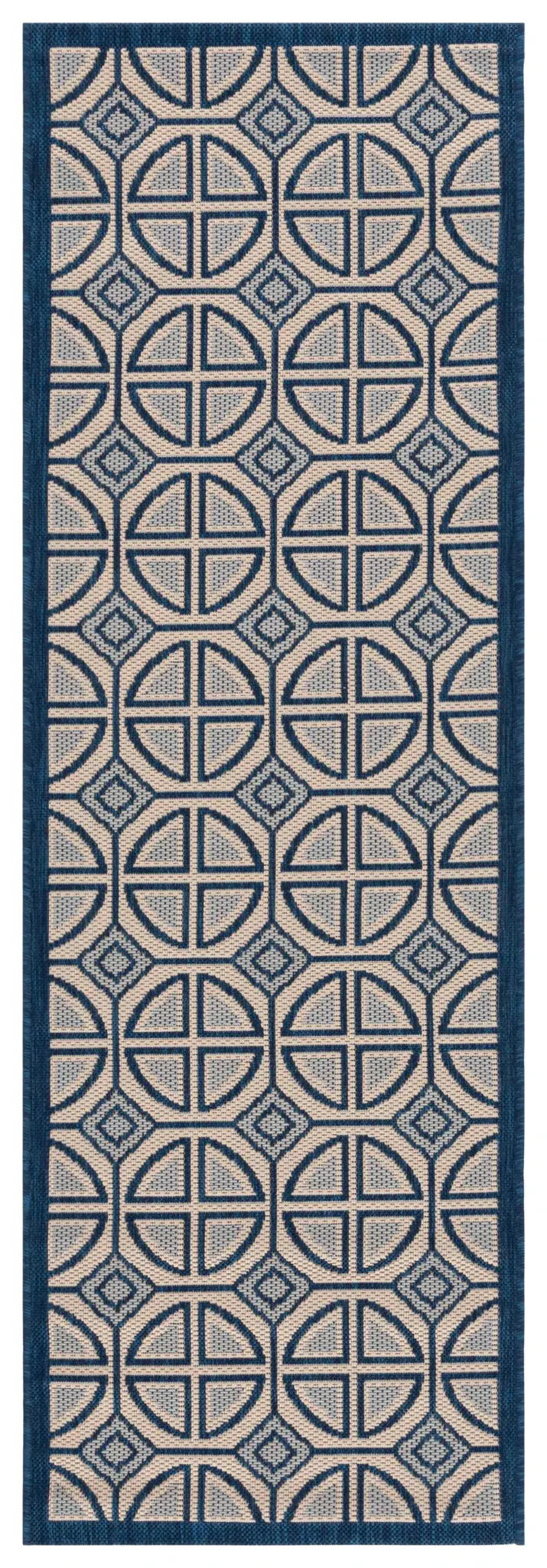 Courtyard Circle Lattice Outdoor Rug