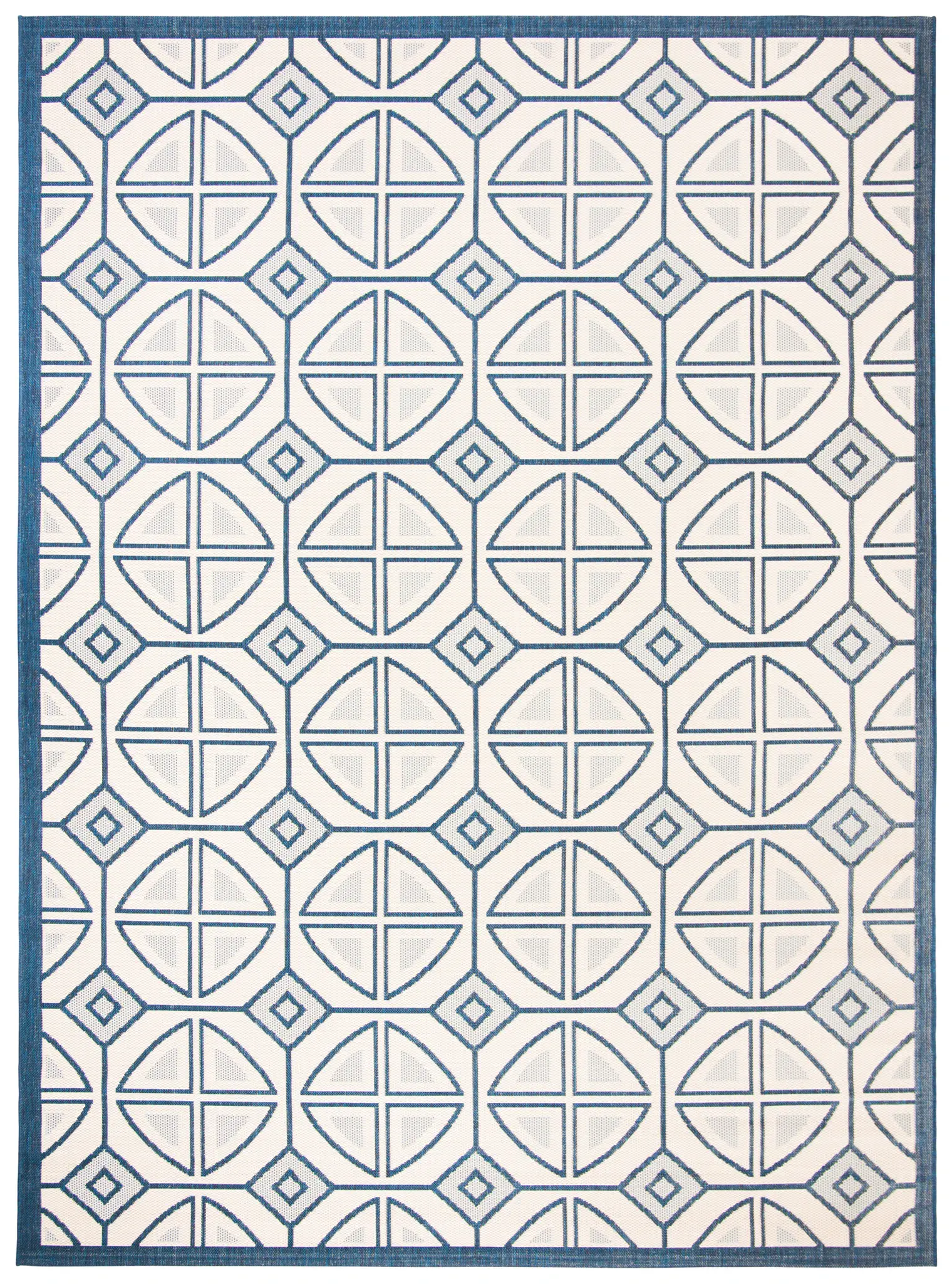 Courtyard Circle Lattice Outdoor Rug