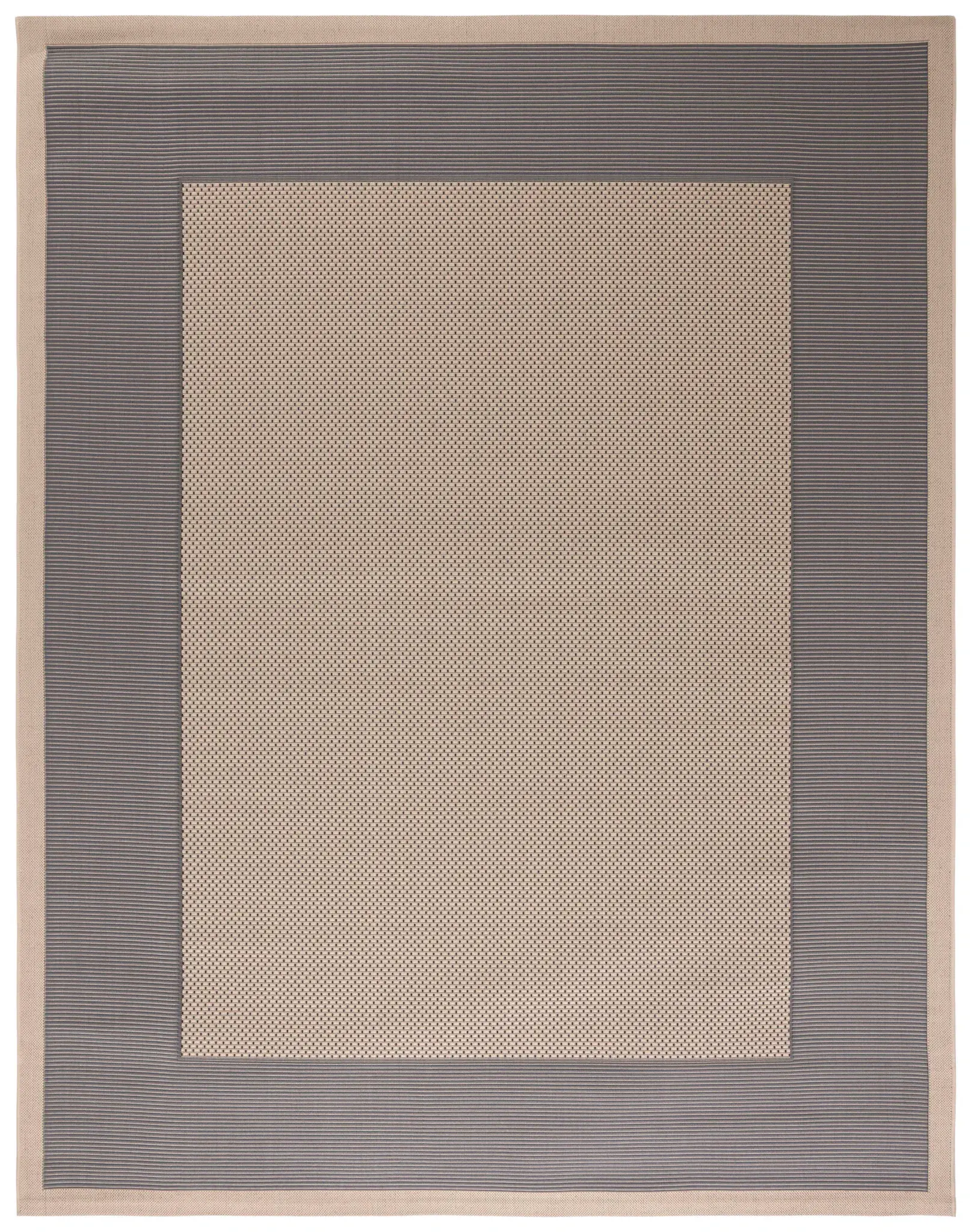 Courtyard Striped Border Outdoor Rug