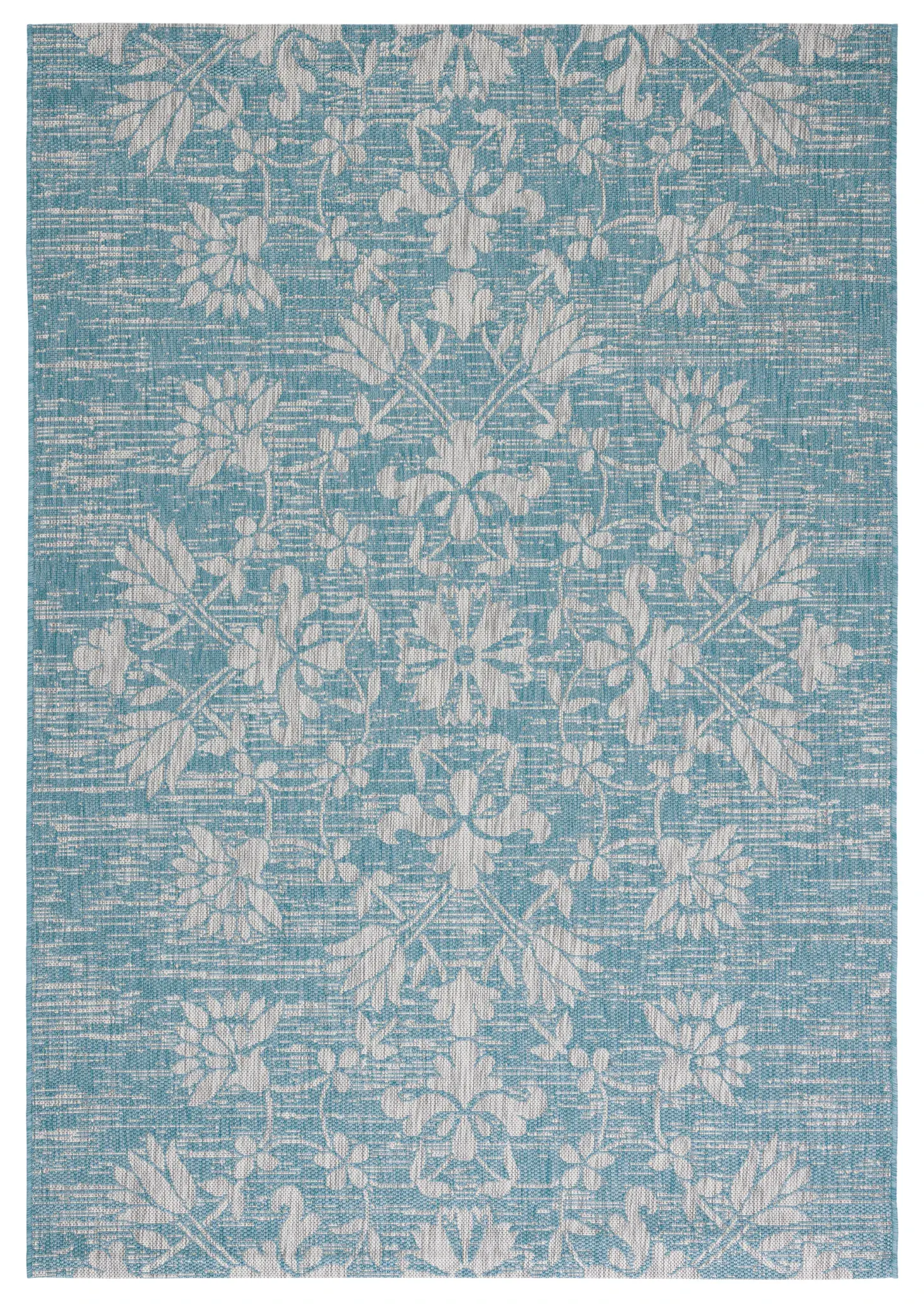 Courtyard Symmetrical Floral Outdoor Rug
