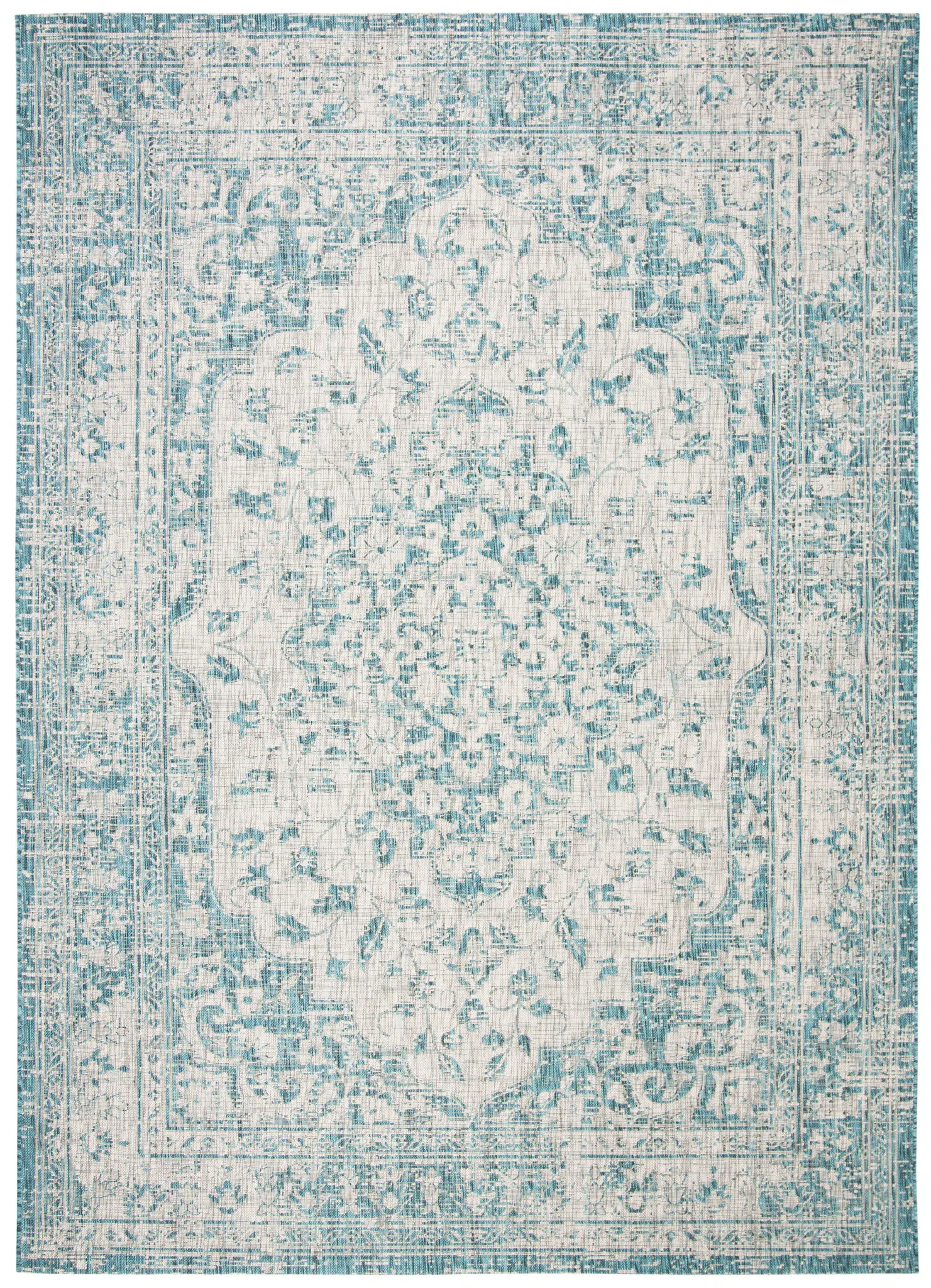 Courtyard Scalloped Medallion Outdoor Rug