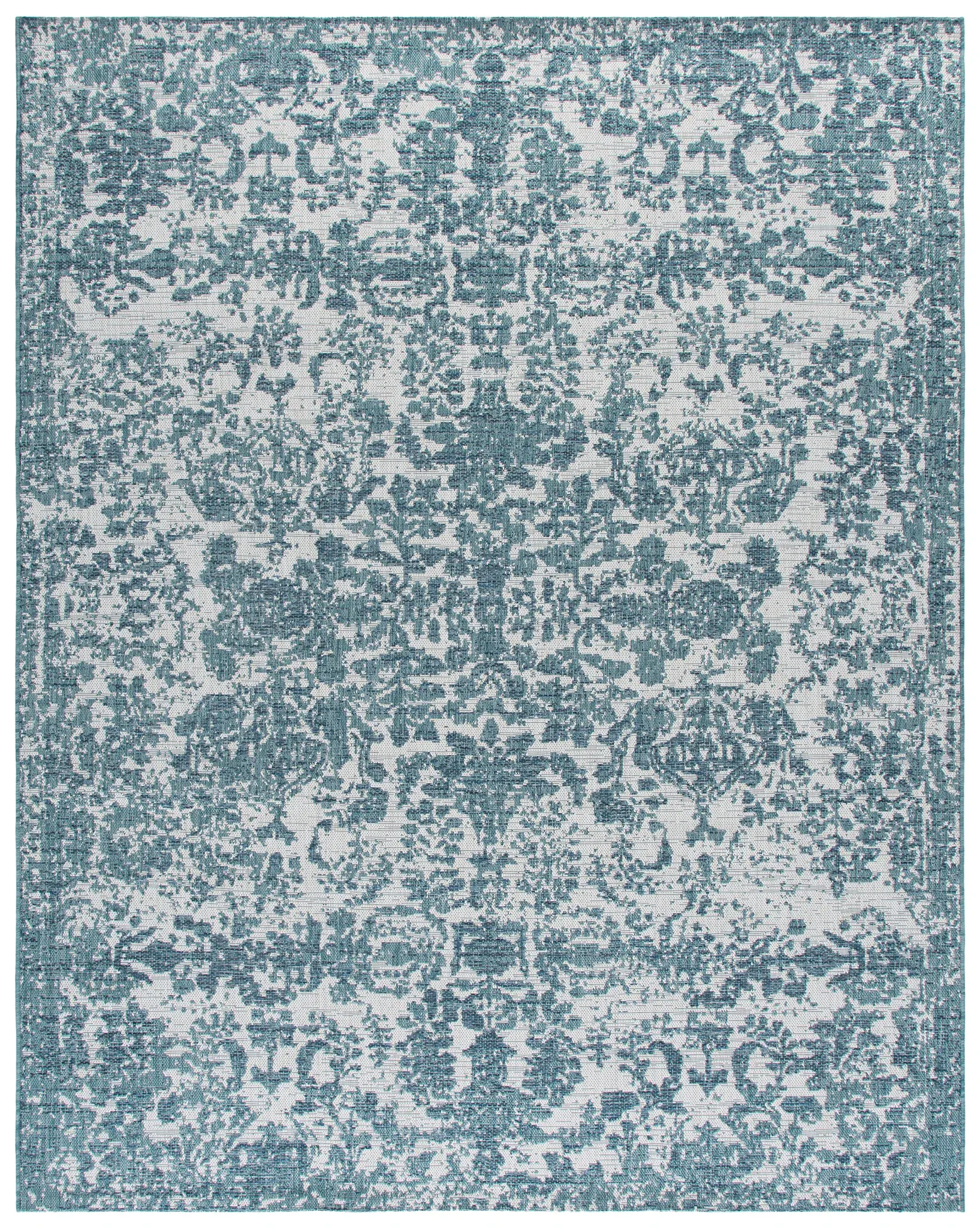 Courtyard Vintage Damask Outdoor Rug