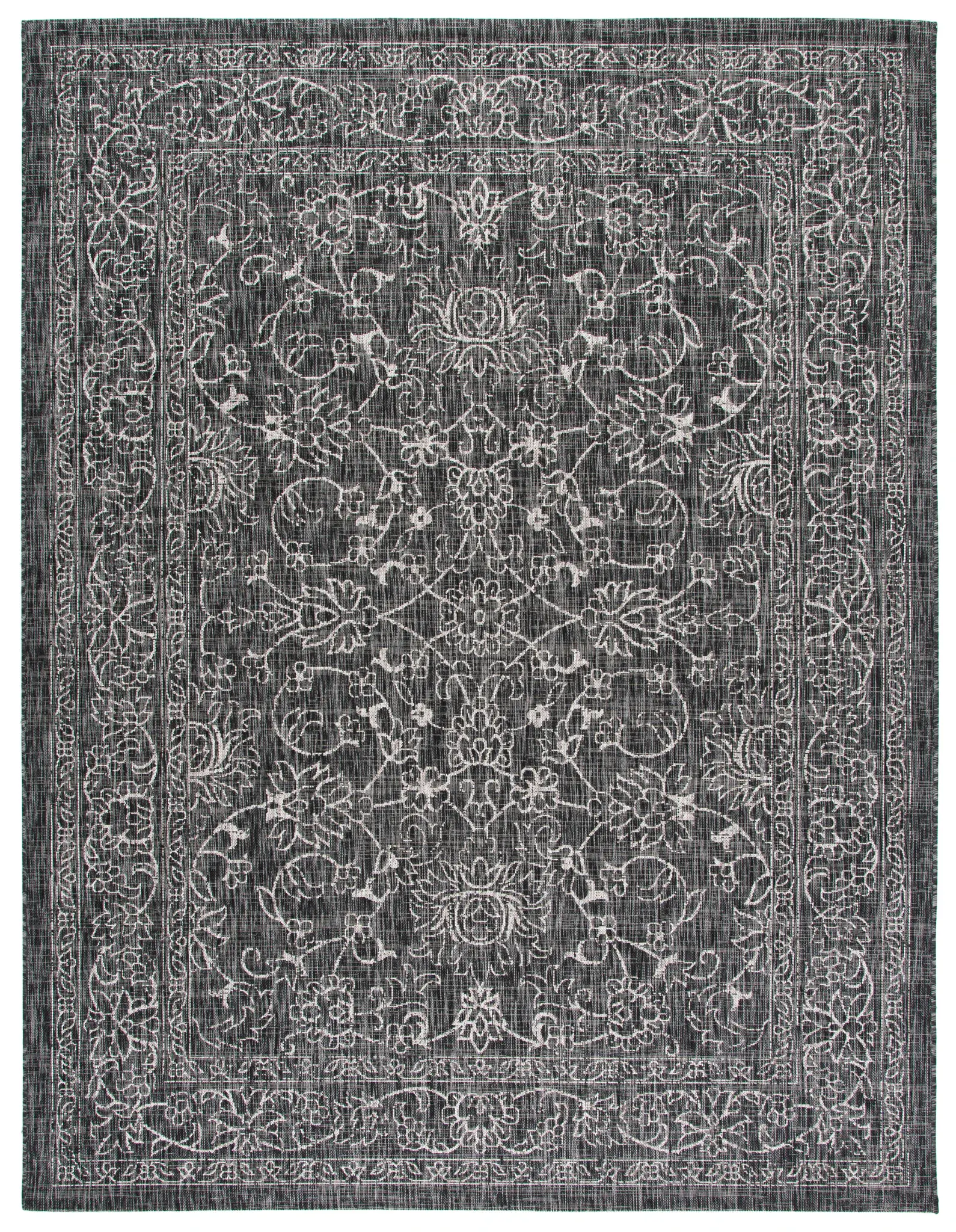 Courtyard Floral Medallion Outdoor Rug