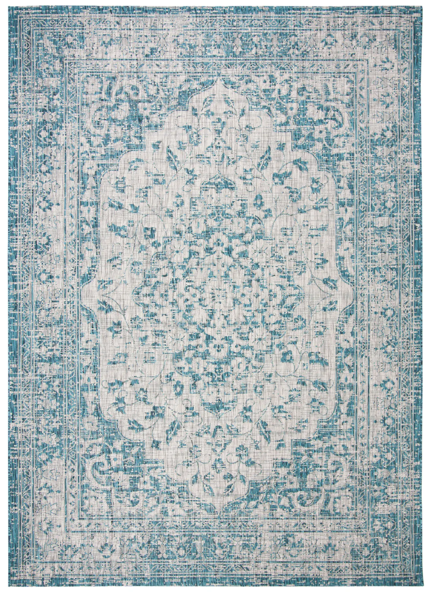Courtyard Faded Medallion Outdoor Rug