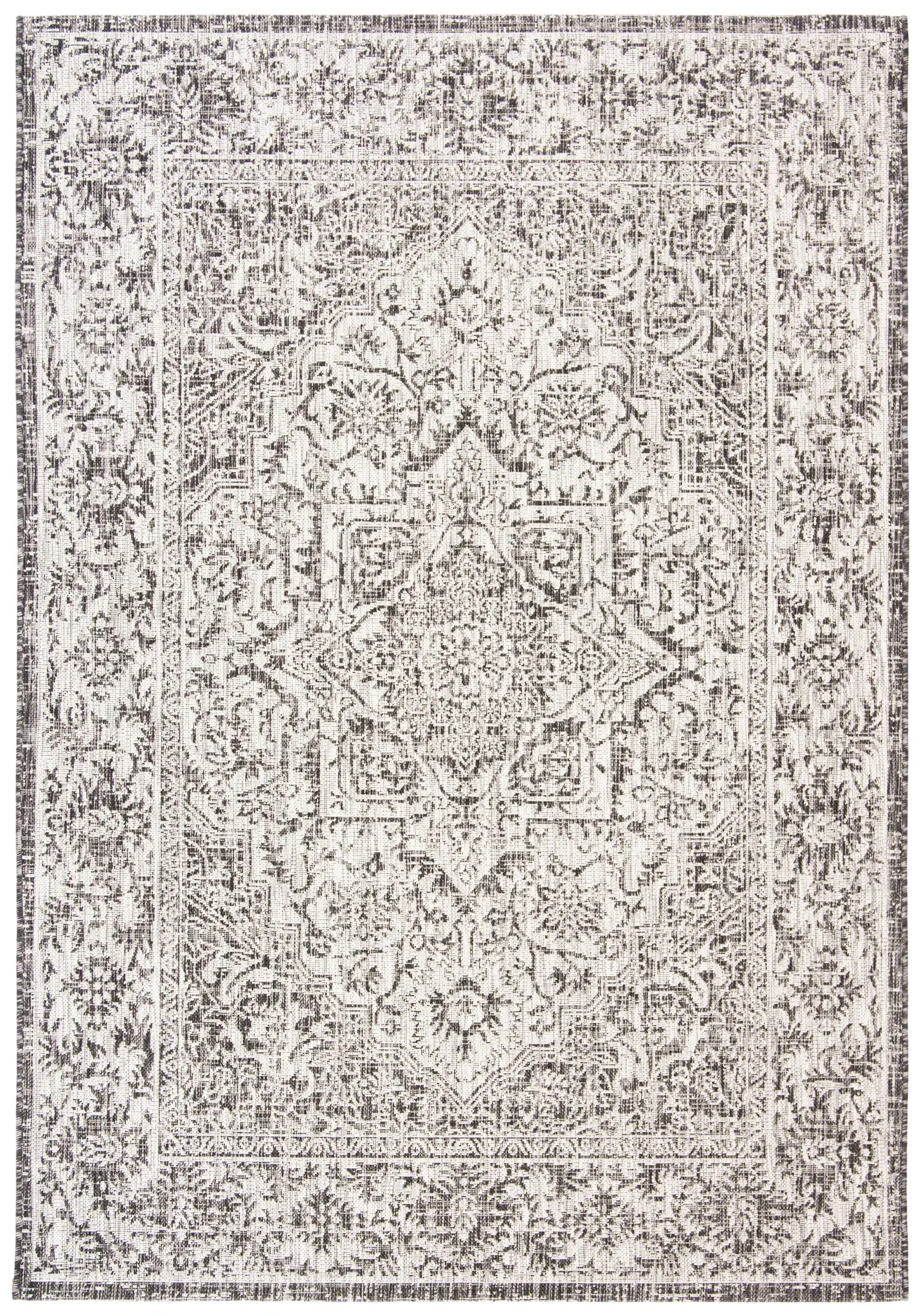 Courtyard Distressed Medallion Outdoor Rug