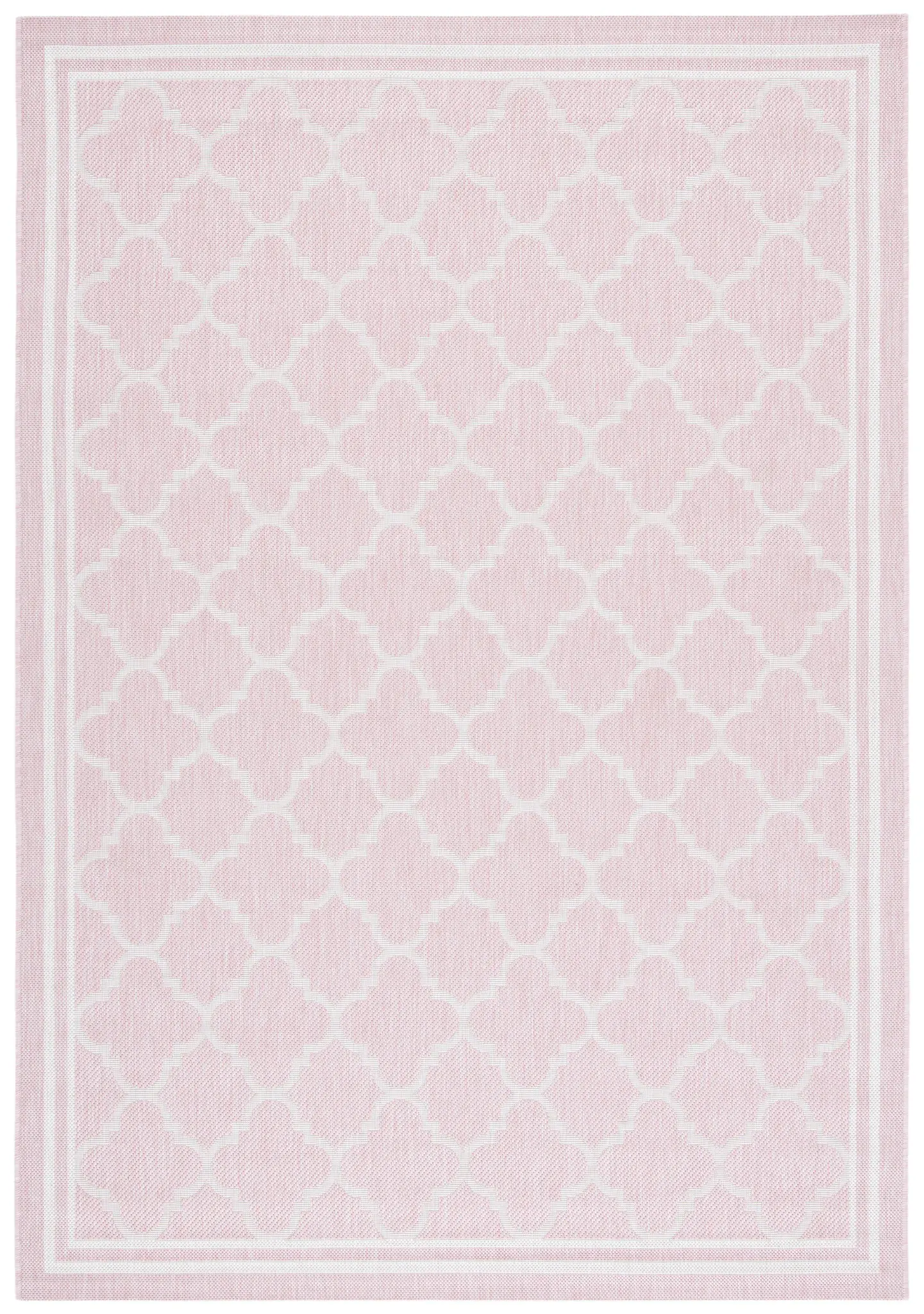 Courtyard Quatrefoil Lattice Bordered Outdoor Rug