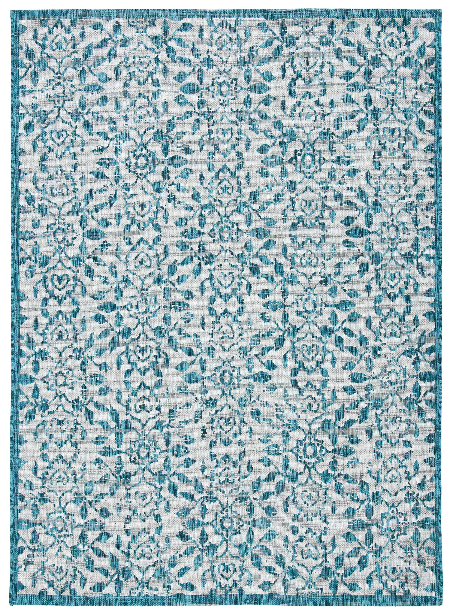 Courtyard Ikat Damask Outdoor Rug
