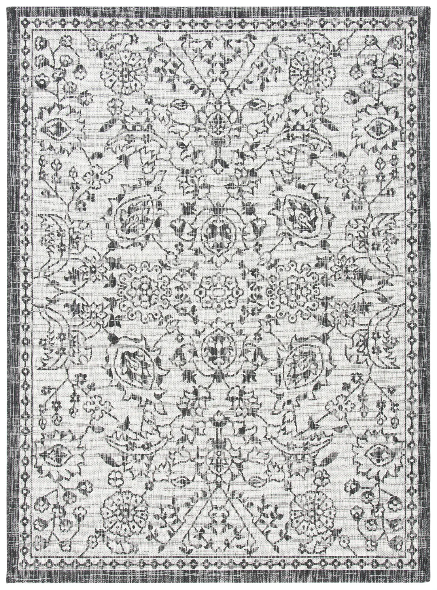 Courtyard Floral Paisley Allover Outdoor Rug