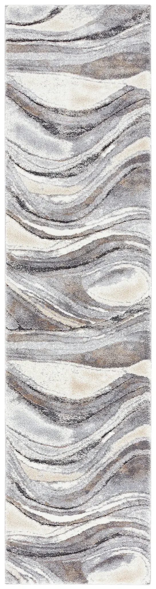 Cyrus Swirling Band Shag Rug