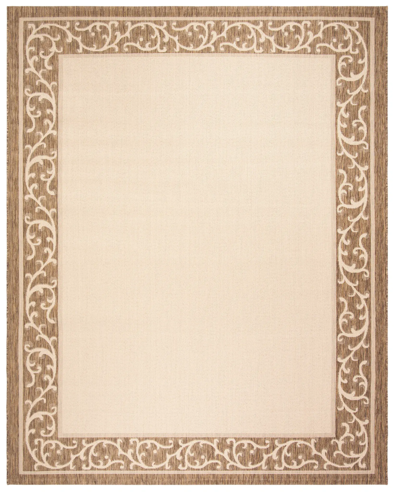 Courtyard Scrolling Vine Border Outdoor Rug