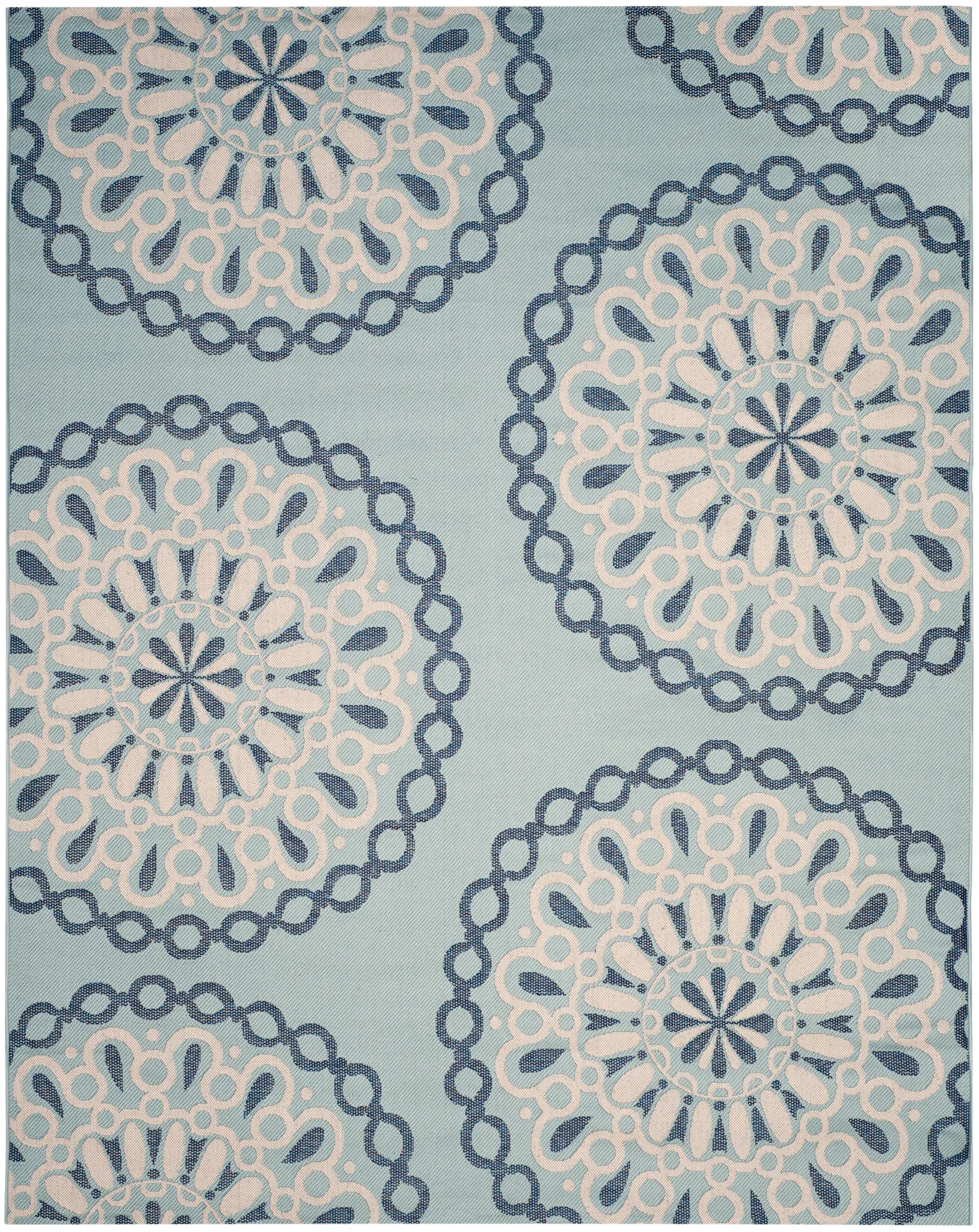 Courtyard Faded Banded Stripe Outdoor Rug