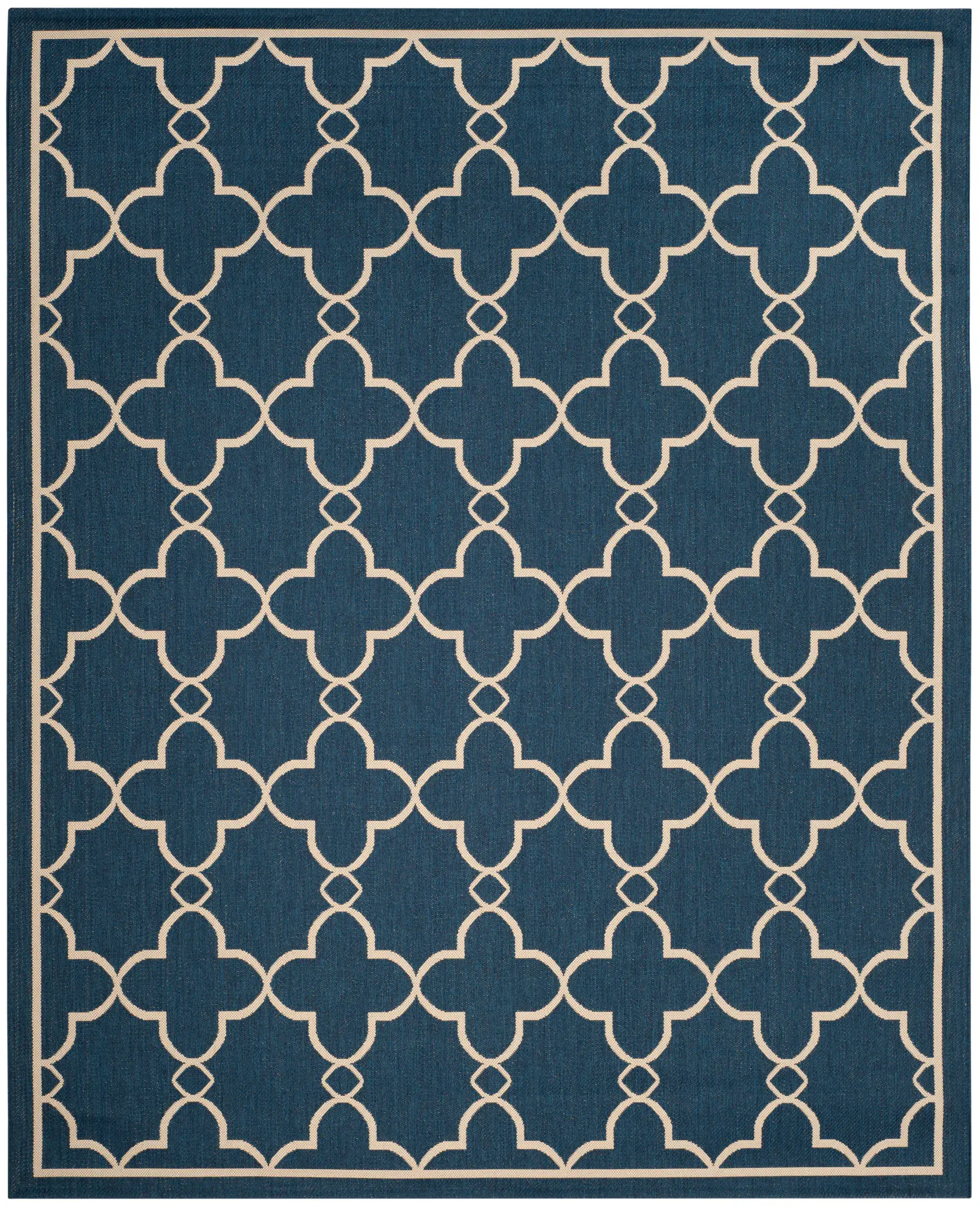 Courtyard Floral Tile Outdoor Rug