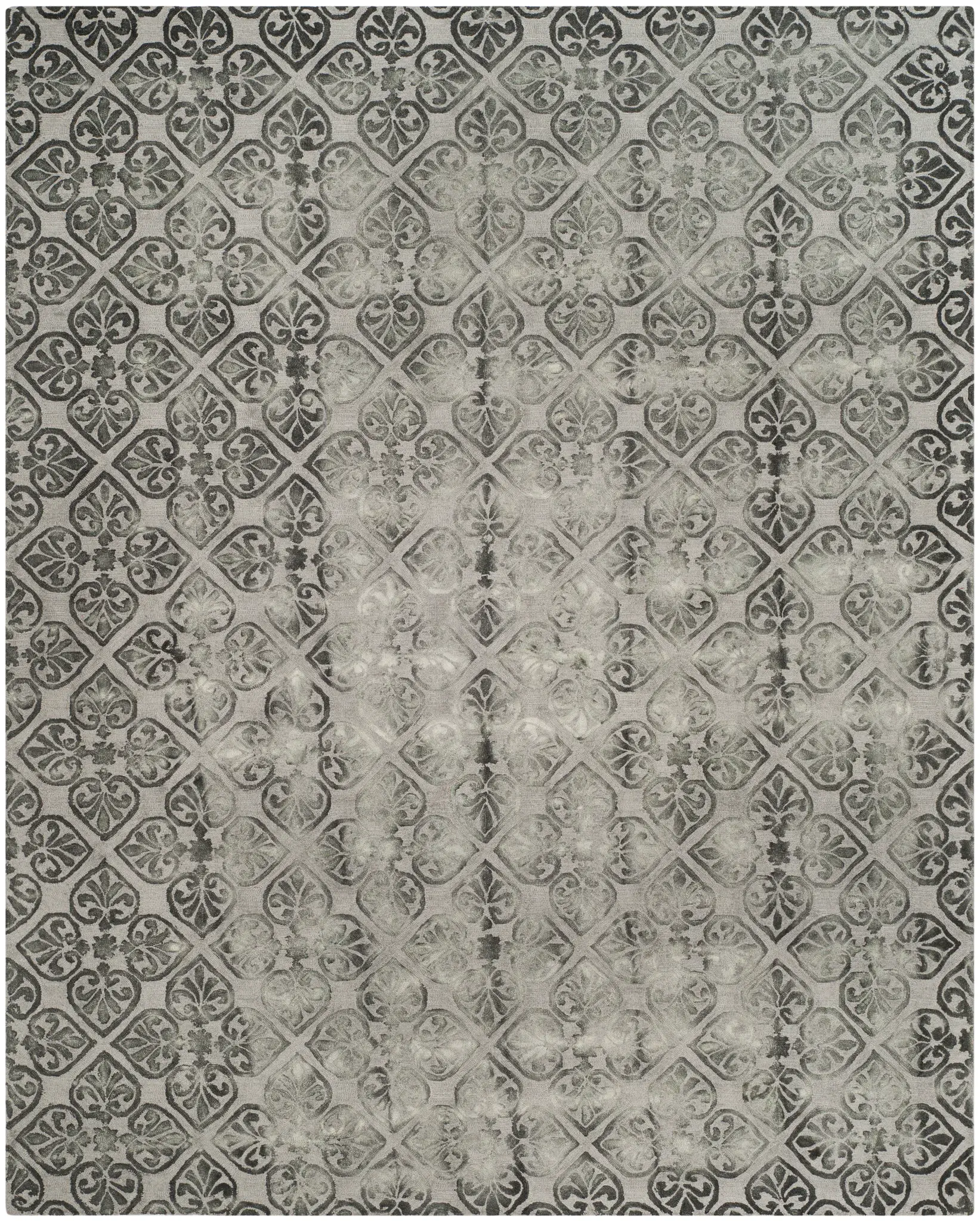 Dip Dye Floral Tile Hand-Tufted Wool Rug