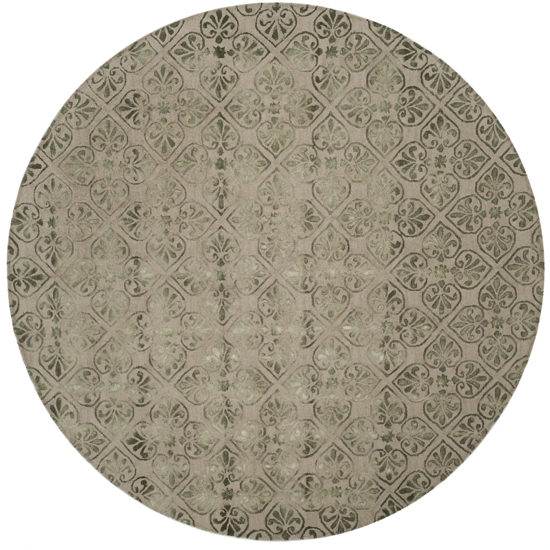 Dip Dye Floral Tile Hand-Tufted Wool Rug