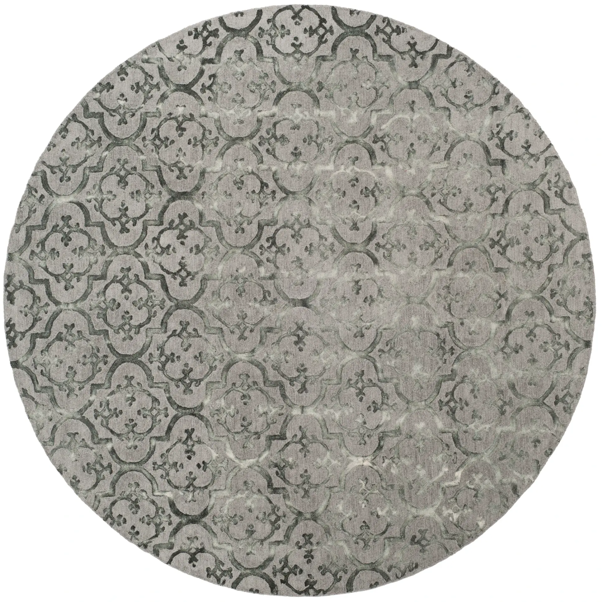 Dip Dye Floral Quatrefoil Hand-Tufted Wool Rug