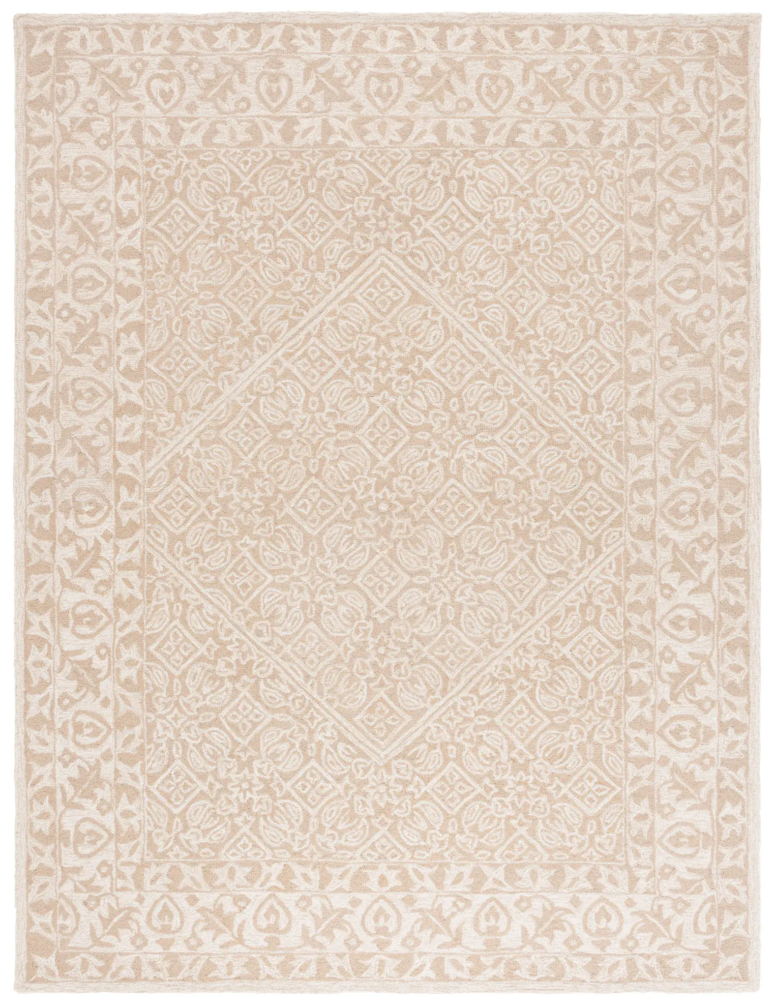Dip Dye Floral Medallion Hand-Tufted Wool Rug