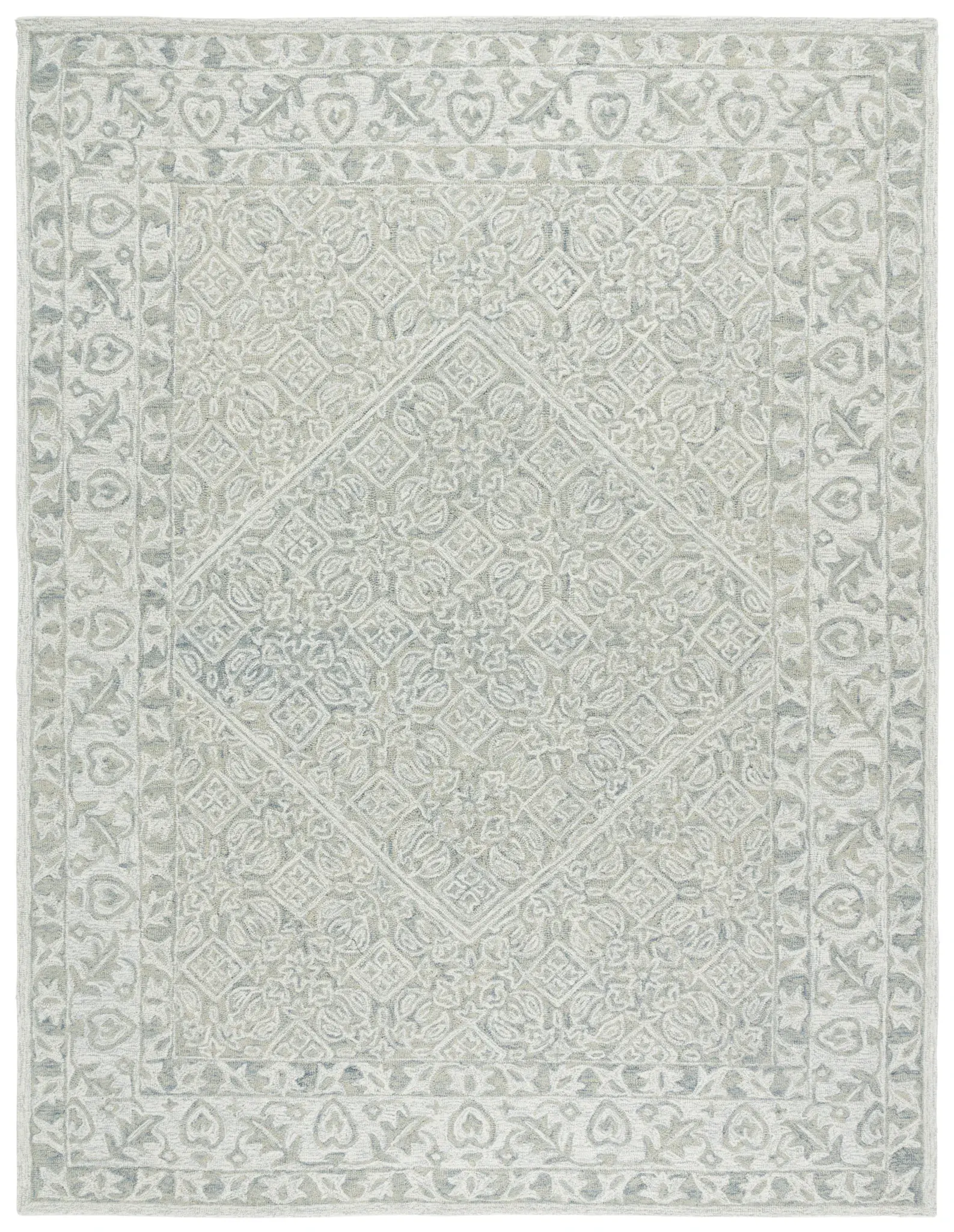 Dip Dye Floral Medallion Hand-Tufted Wool Rug