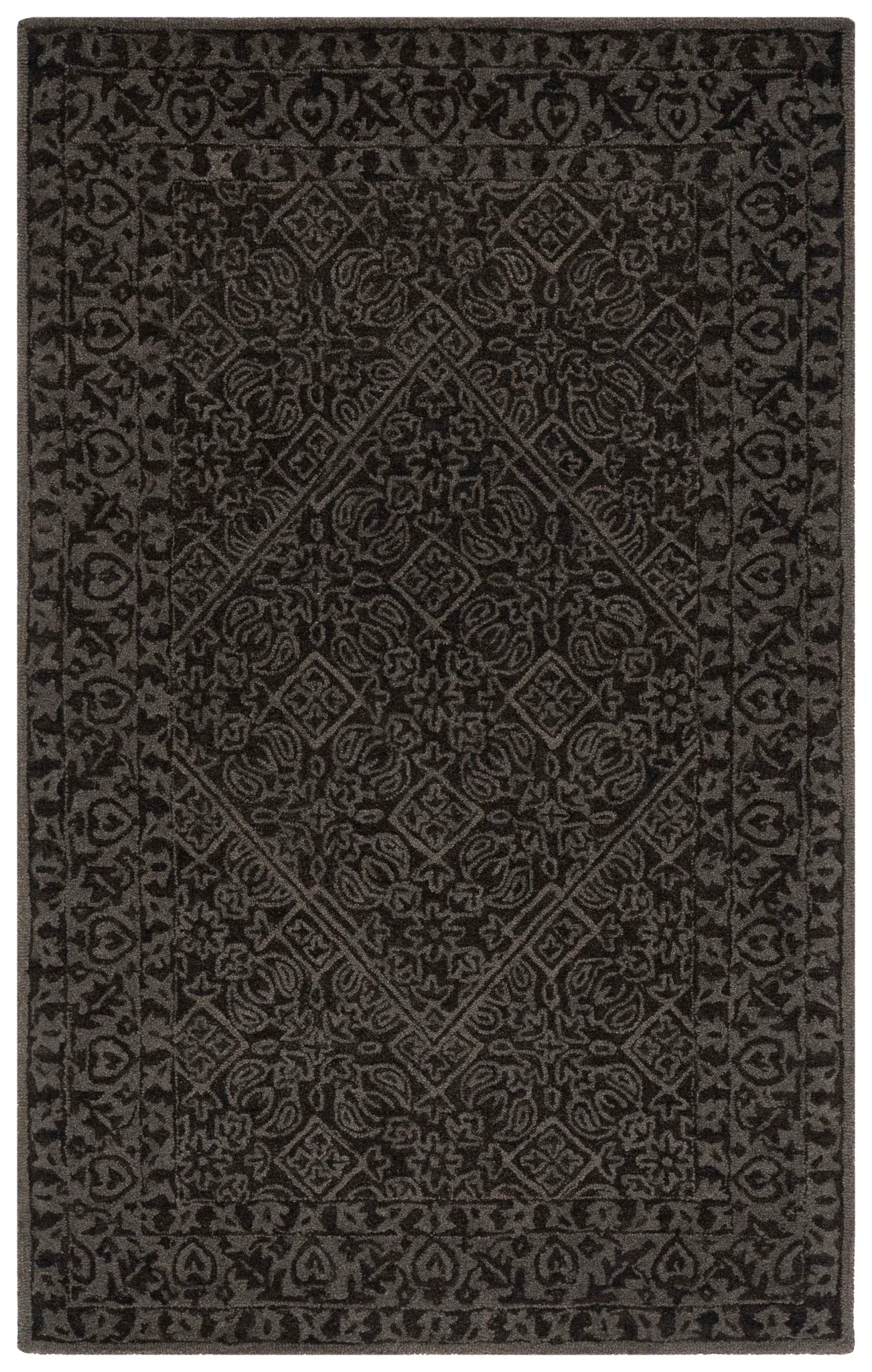 Dip Dye Floral Medallion Hand-Tufted Wool Rug