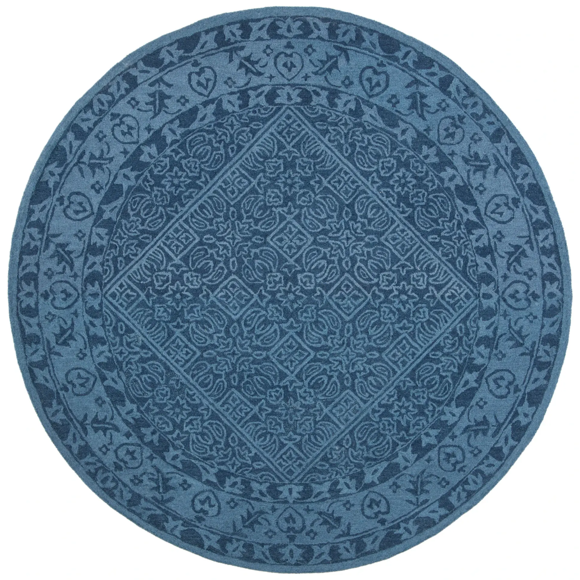 Dip Dye Floral Medallion Hand-Tufted Wool Rug