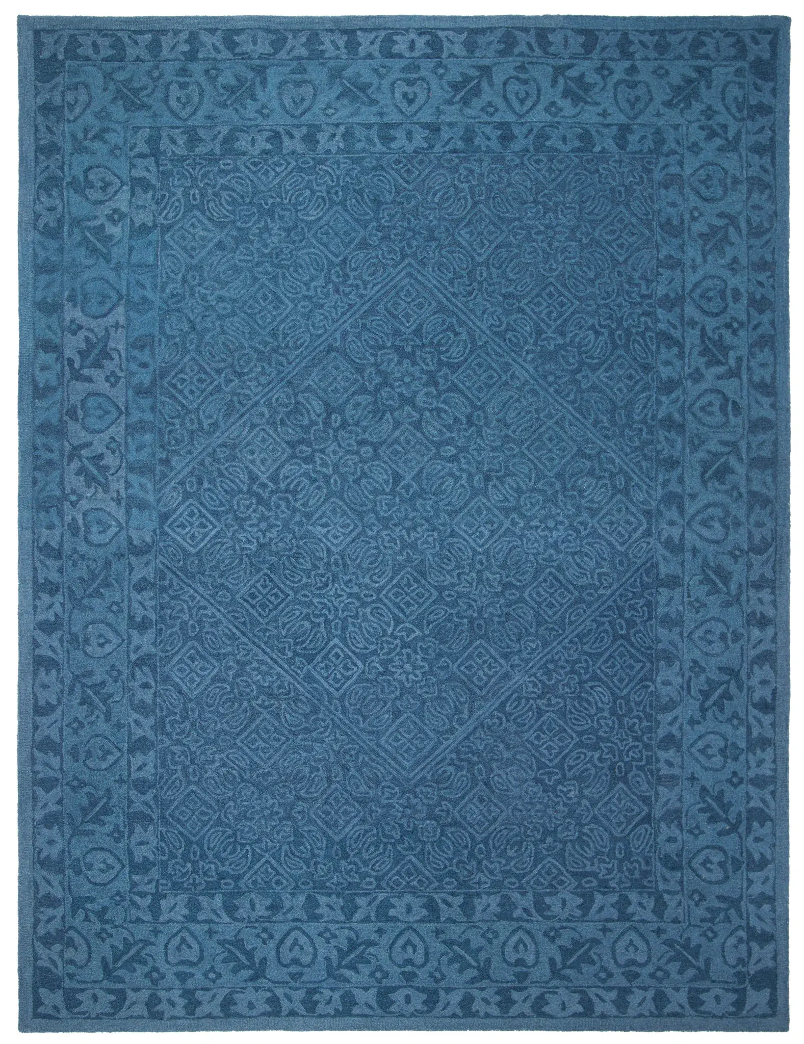 Dip Dye Floral Medallion Hand-Tufted Wool Rug