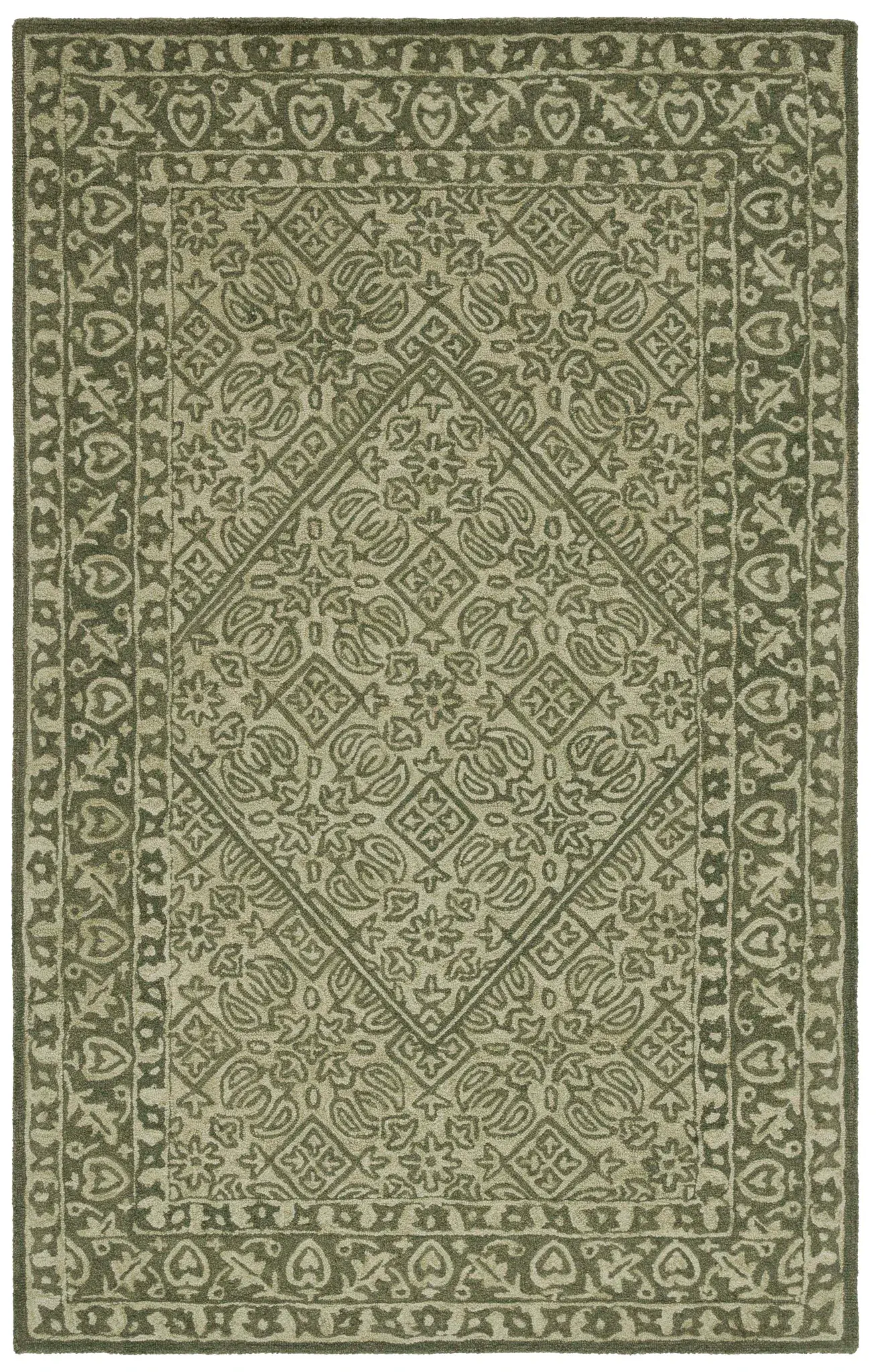 Dip Dye Floral Medallion Hand-Tufted Wool Rug