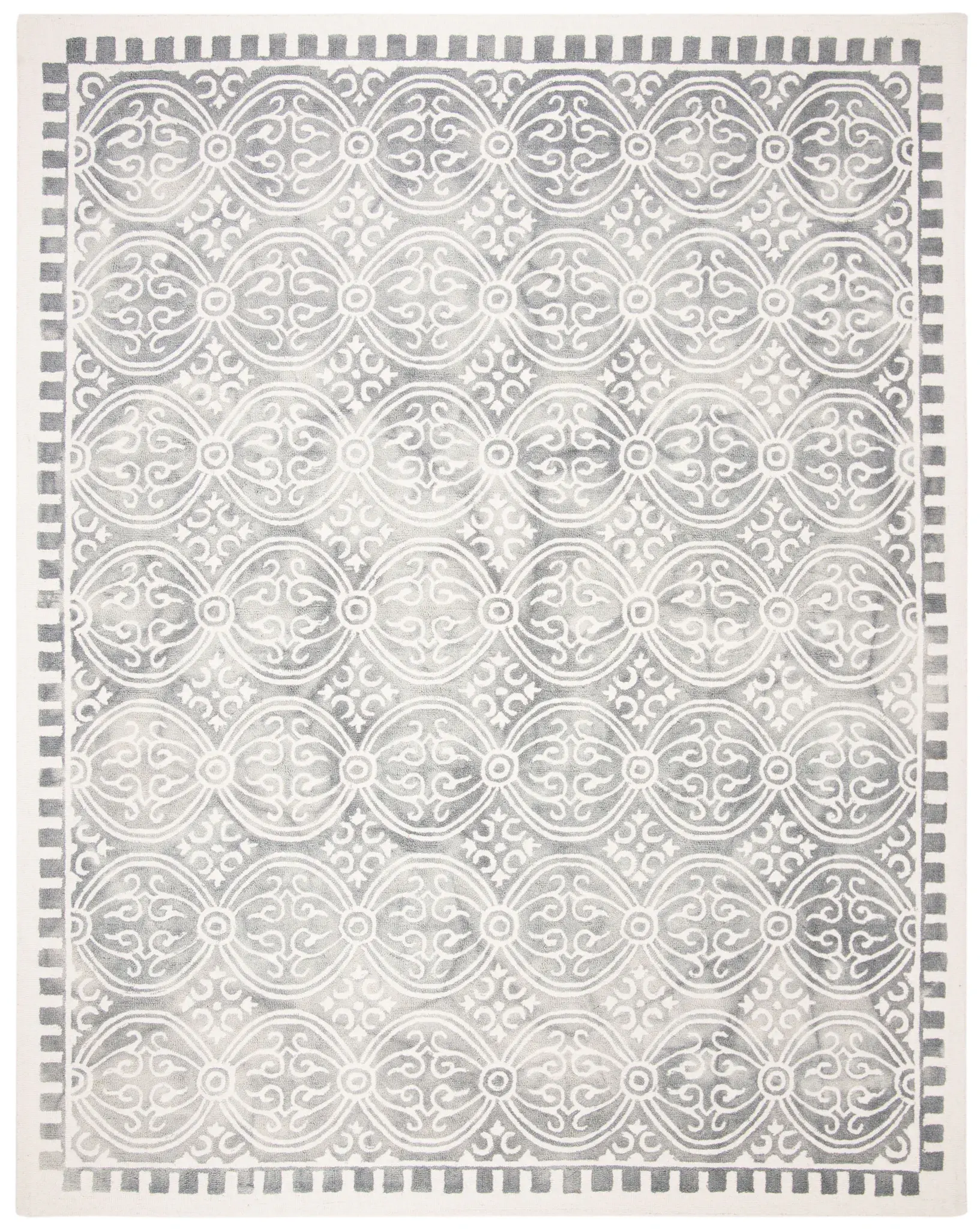 Dip Dye Trellis Border Hand-Tufted Wool Rug