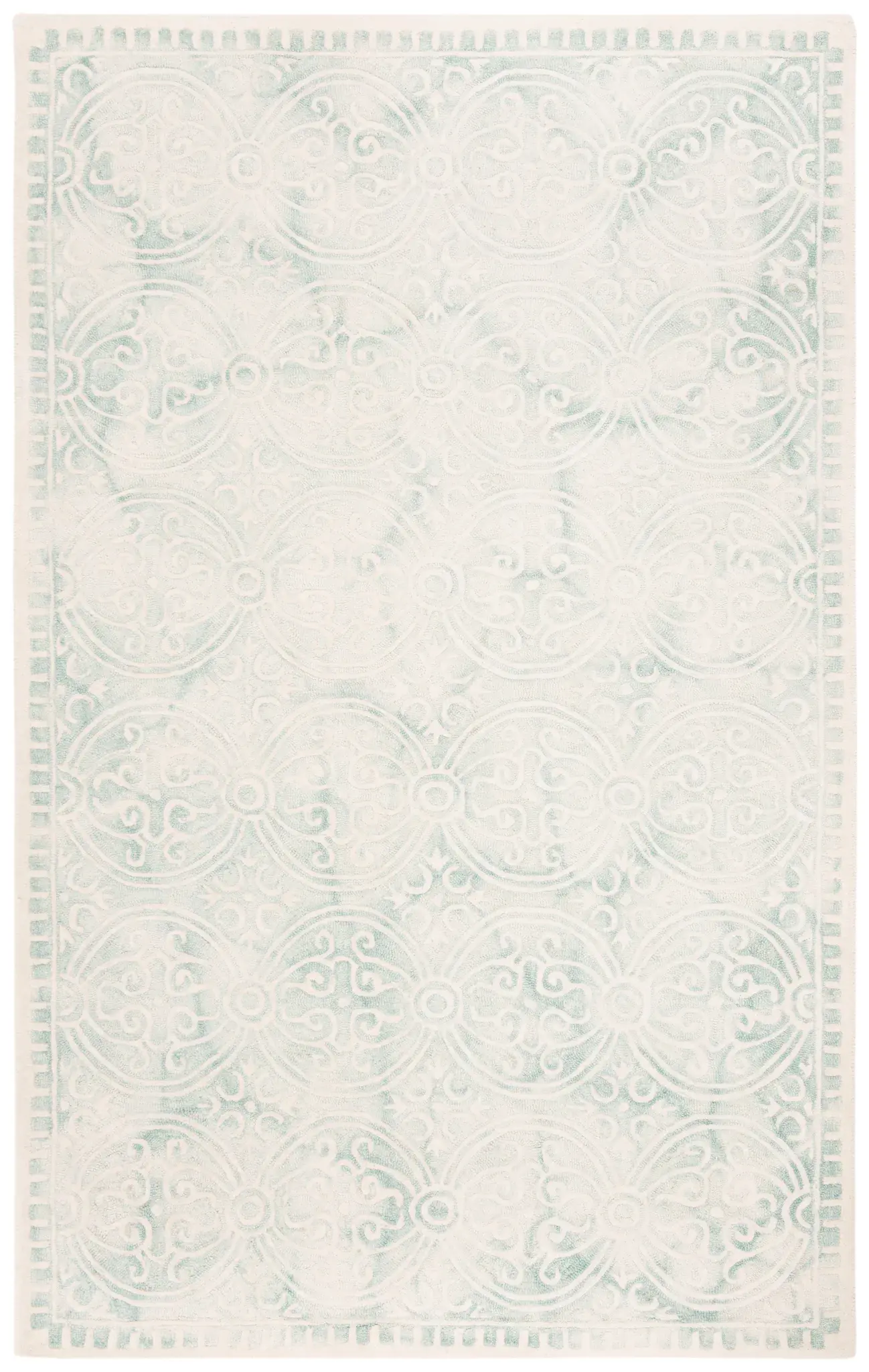 Dip Dye Trellis Border Hand-Tufted Wool Rug