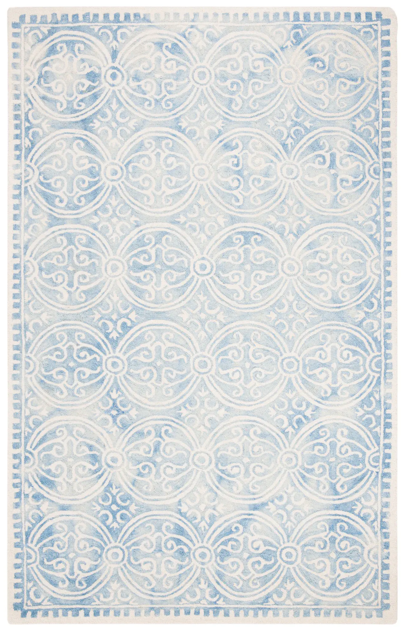 Dip Dye Trellis Border Hand-Tufted Wool Rug