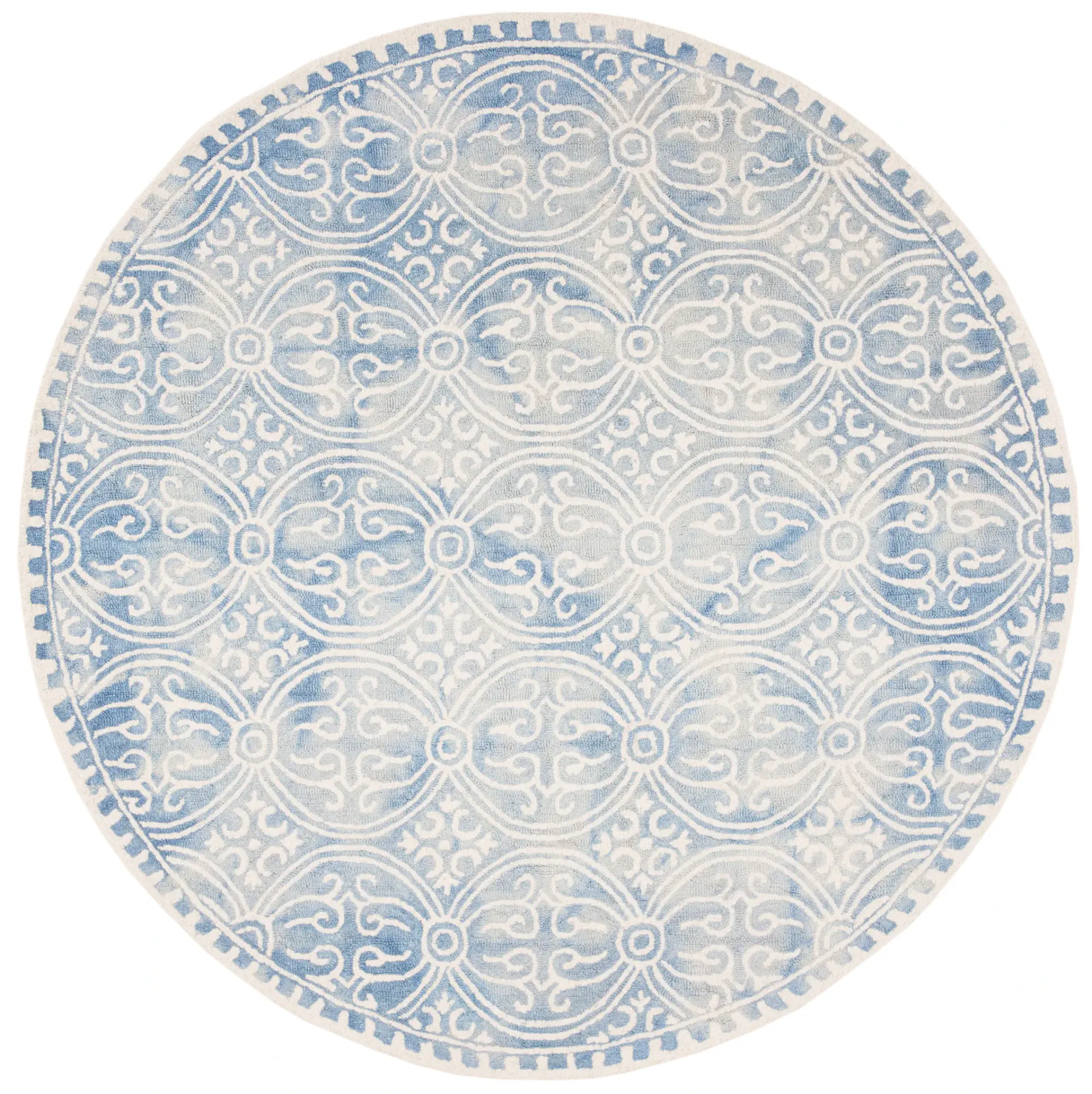 Dip Dye Trellis Border Hand-Tufted Wool Rug