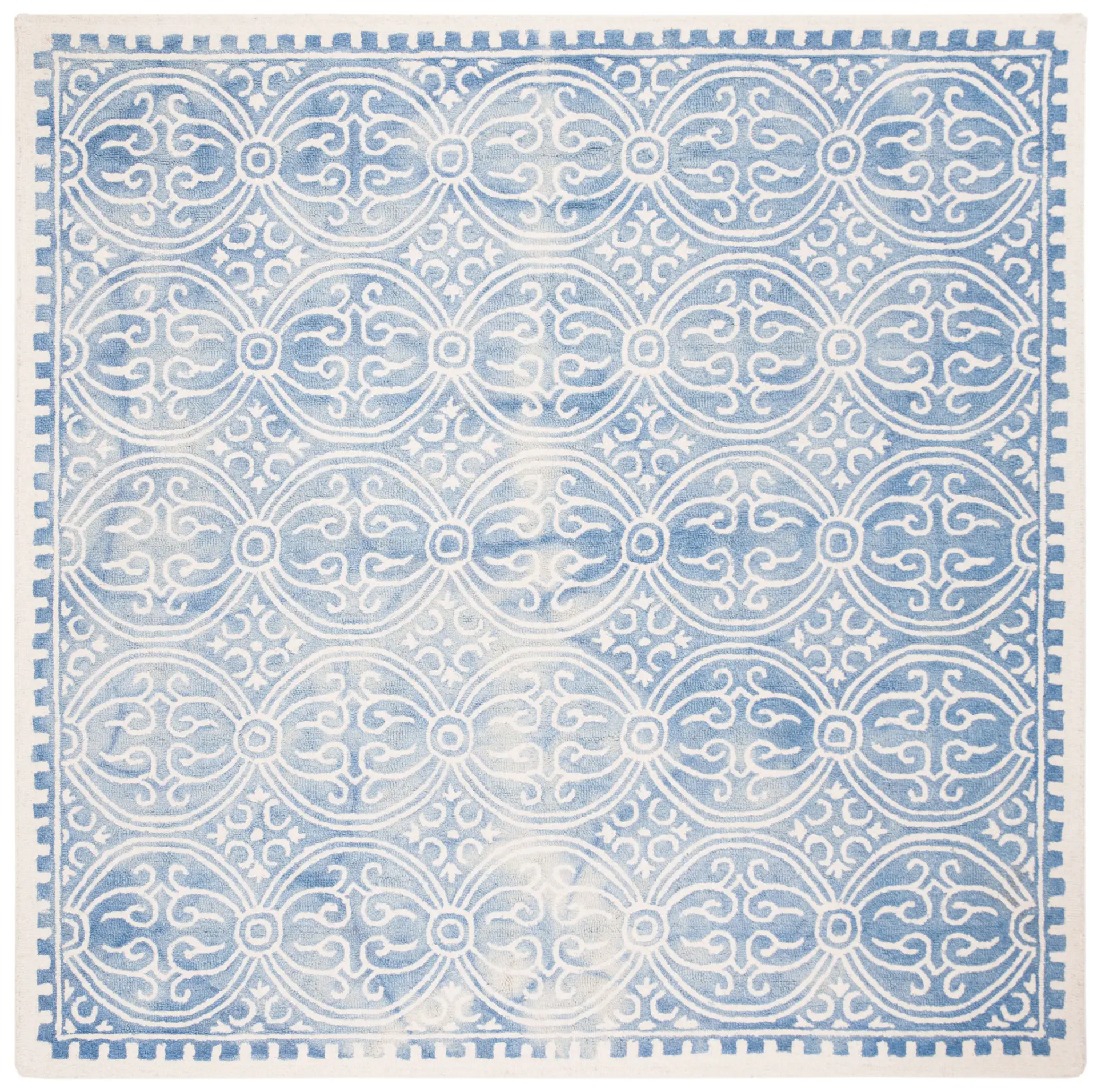 Dip Dye Trellis Border Hand-Tufted Wool Rug