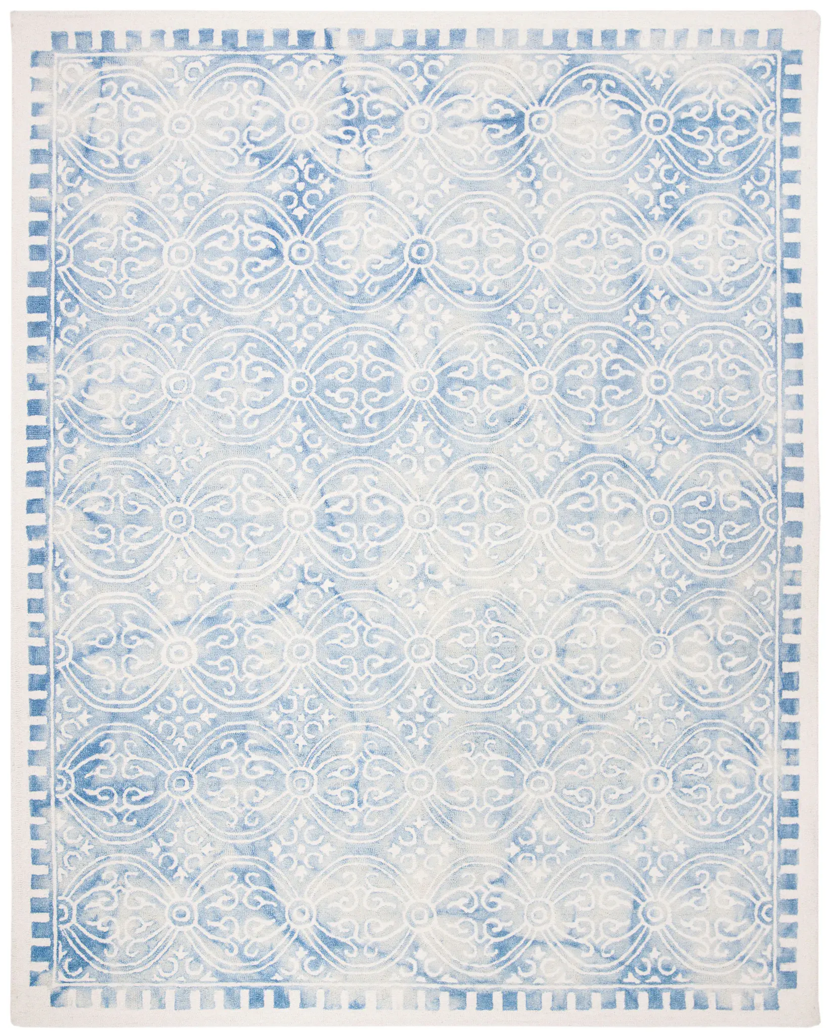 Dip Dye Trellis Border Hand-Tufted Wool Rug