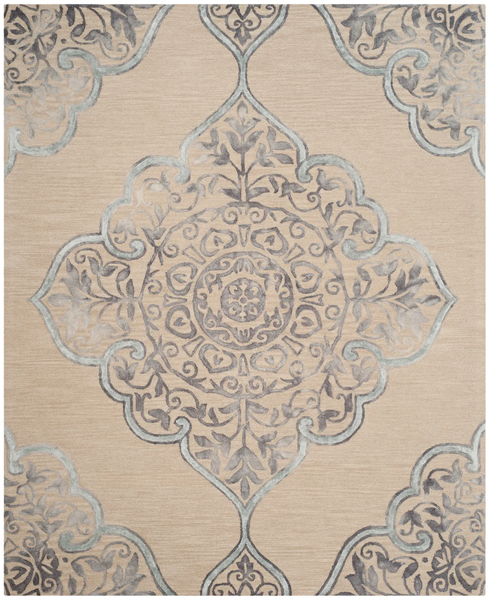Dip Dye Medallion Hand-Tufted Rug