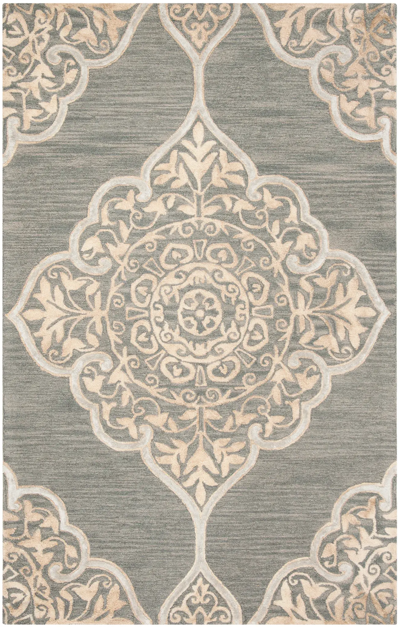 Dip Dye Medallion Hand-Tufted Rug