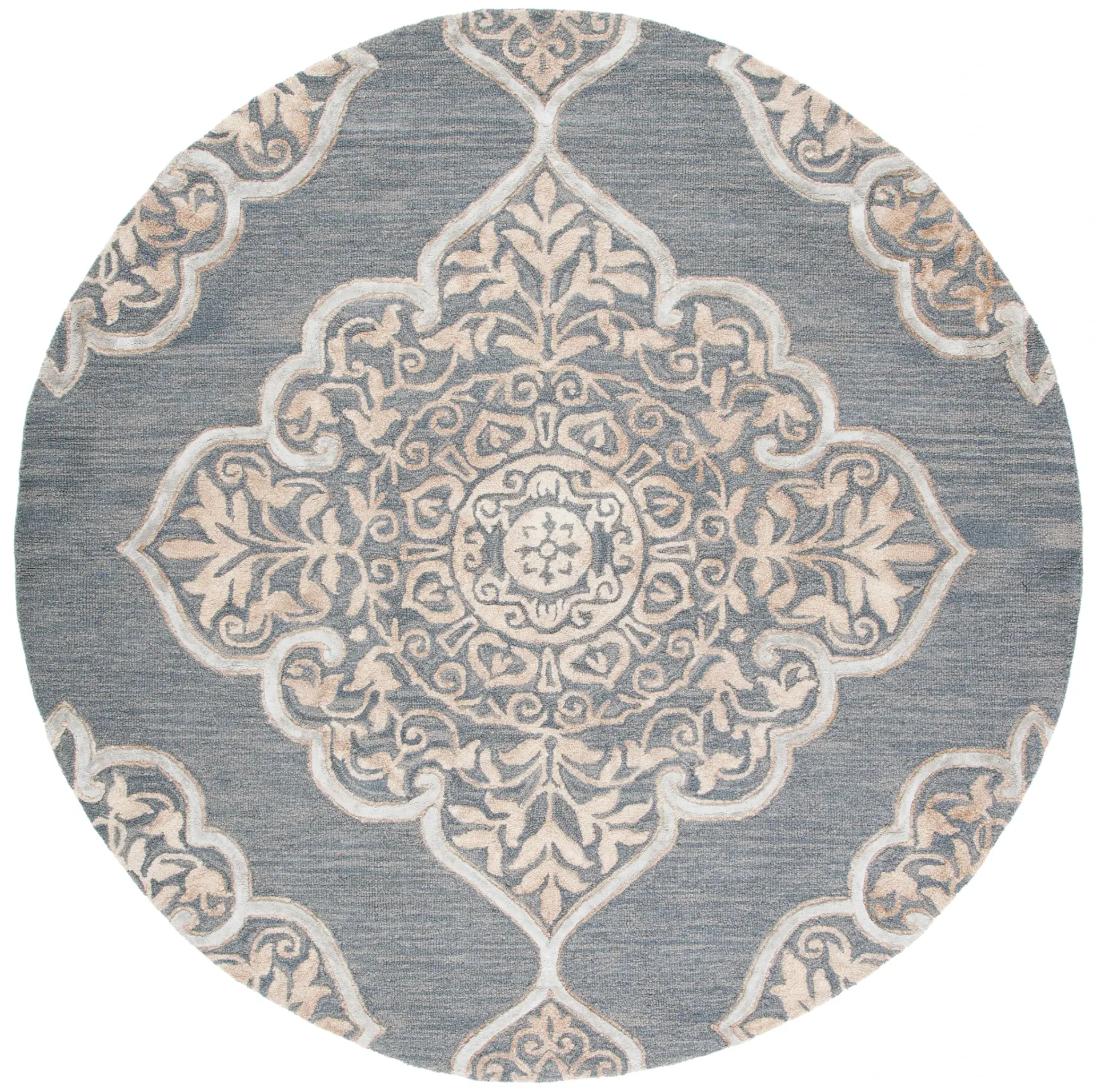Dip Dye Medallion Hand-Tufted Rug