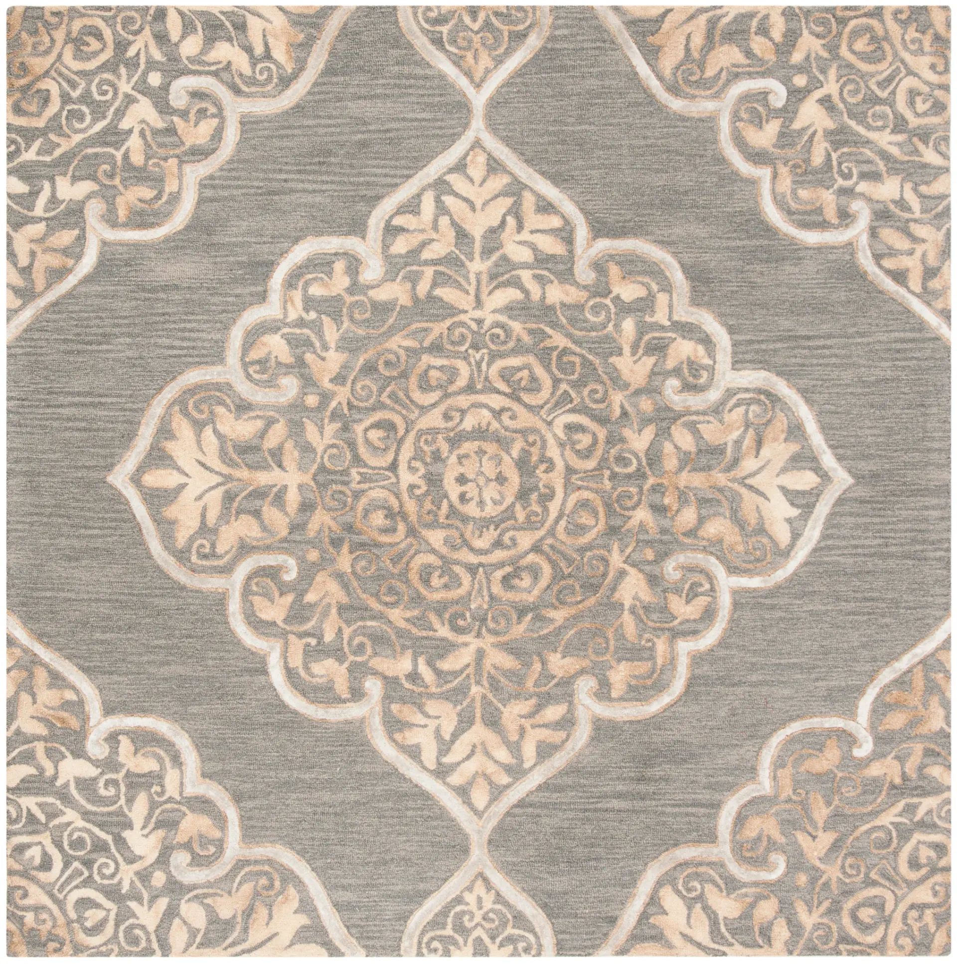 Dip Dye Medallion Hand-Tufted Rug