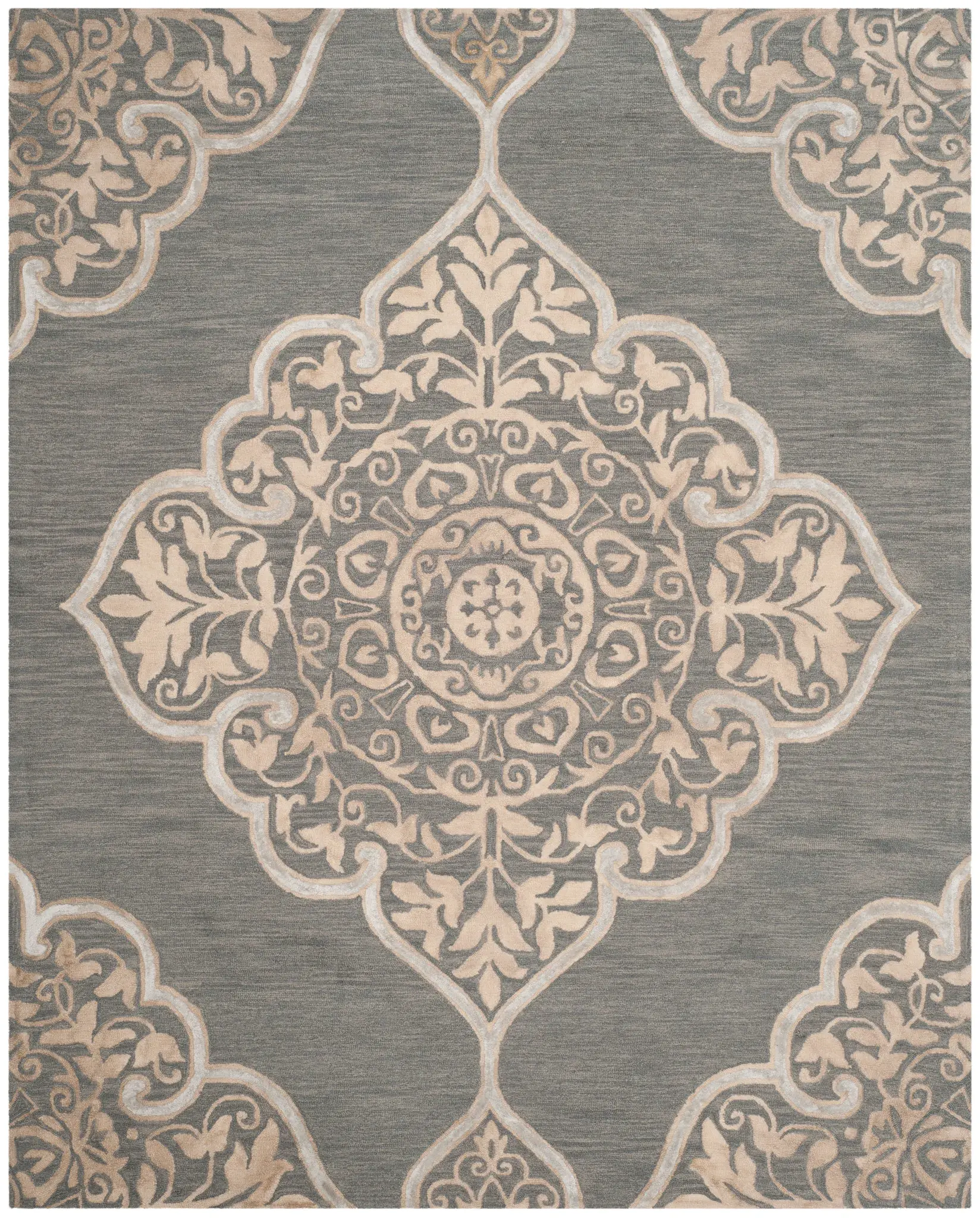 Dip Dye Medallion Hand-Tufted Rug