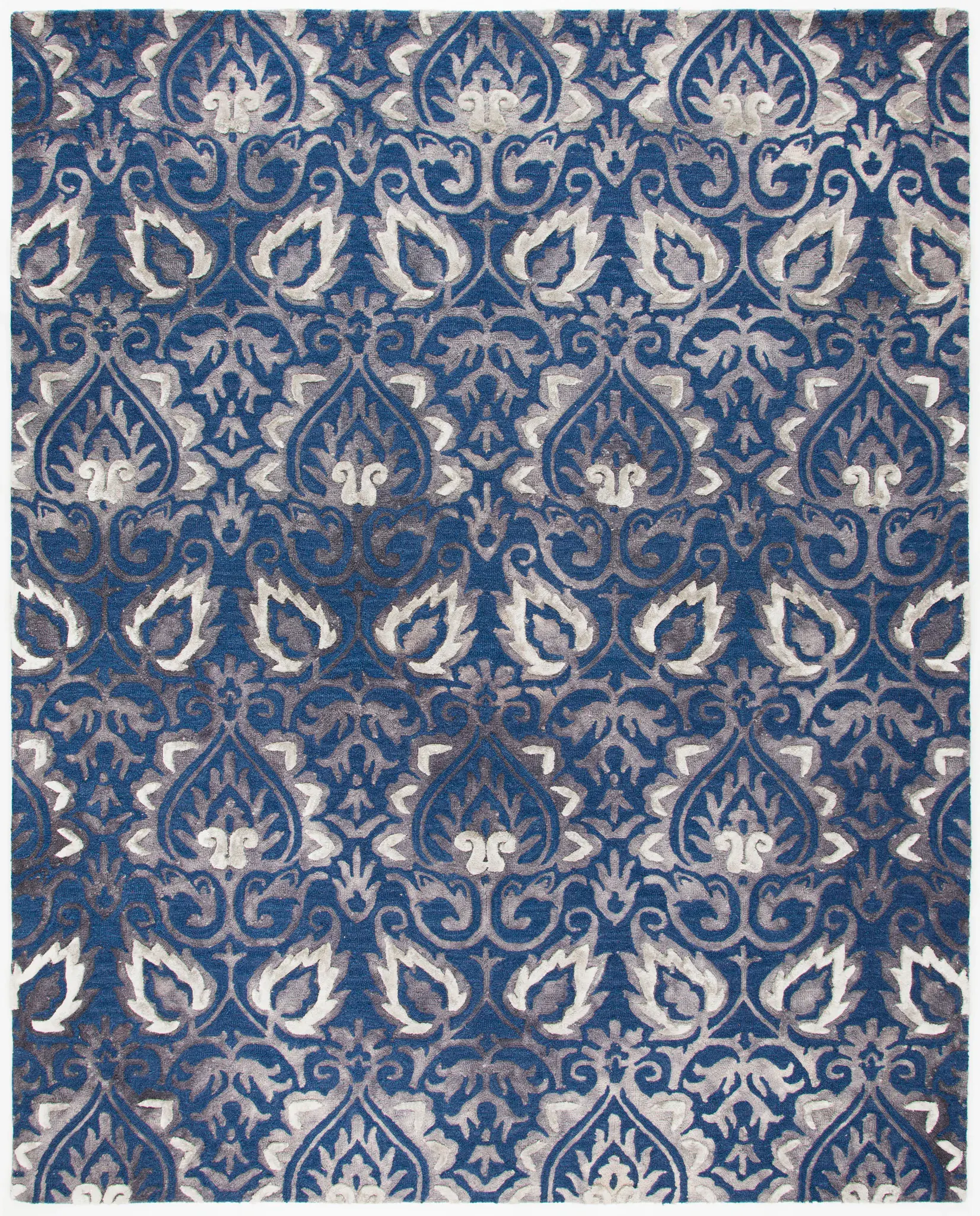 Dip Dye Damask Hand-Tufted Rug