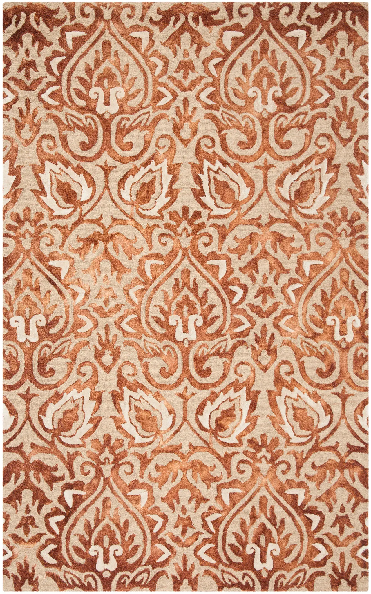 Dip Dye Damask Hand-Tufted Rug