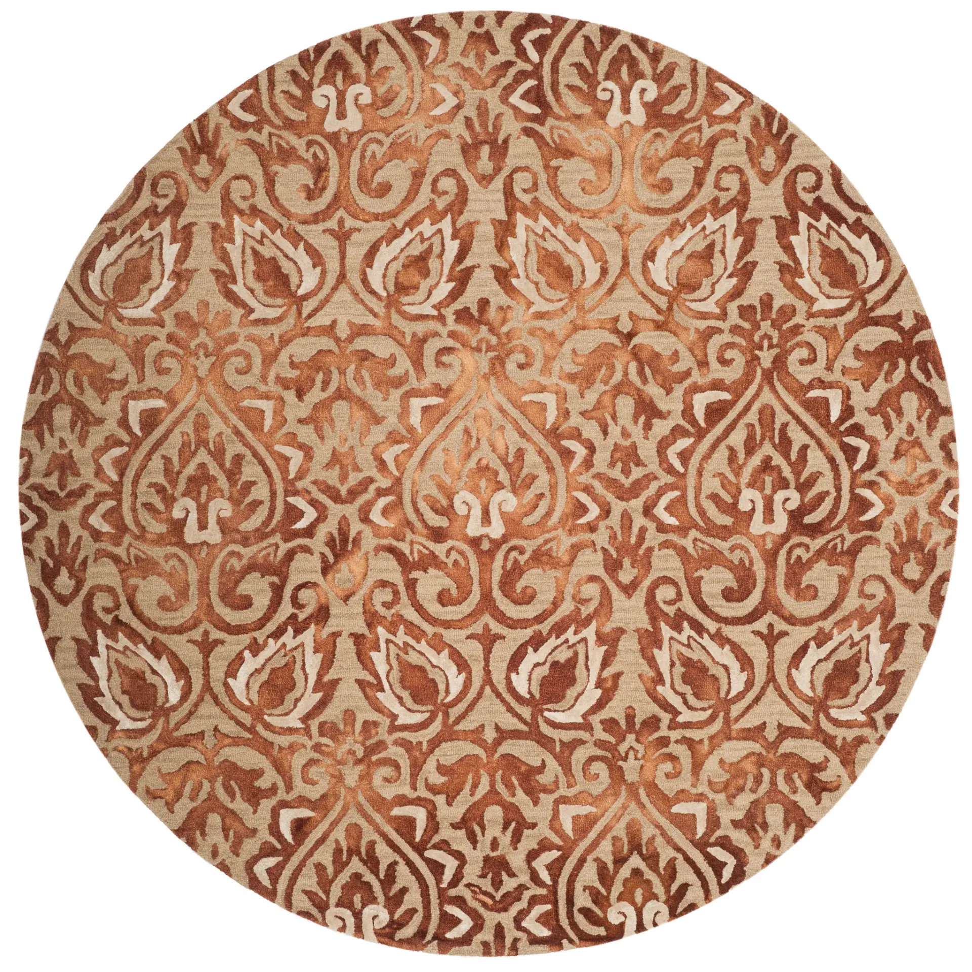 Dip Dye Damask Hand-Tufted Rug