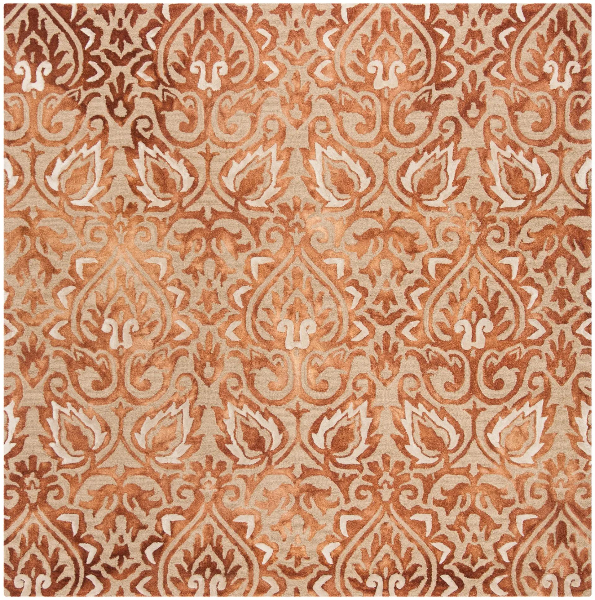 Dip Dye Damask Hand-Tufted Rug