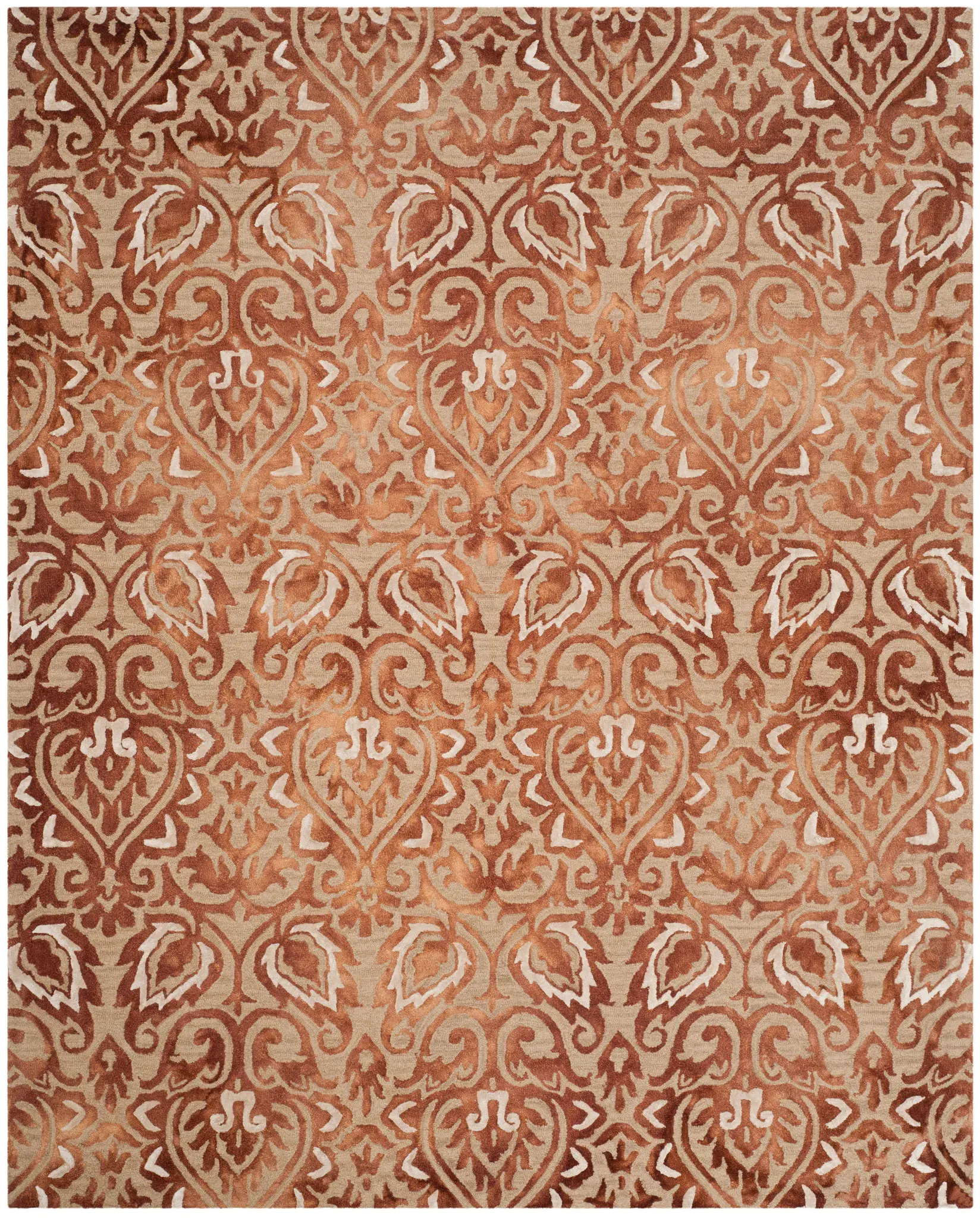 Dip Dye Damask Hand-Tufted Rug