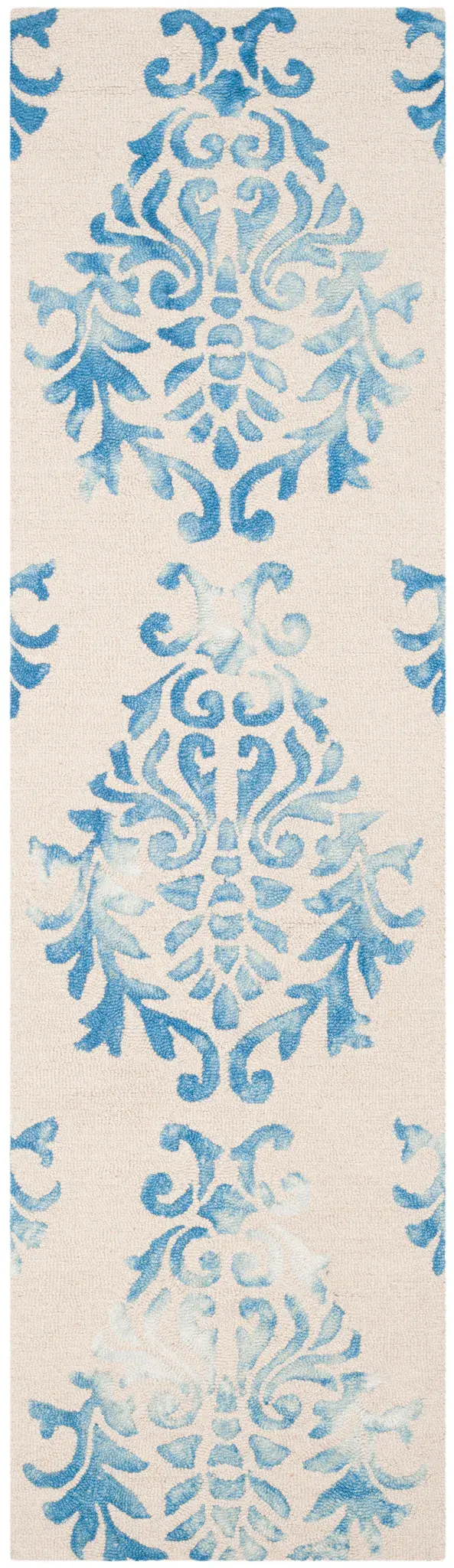 Dip Dye Palmette Damask Hand-Tufted Wool Rug