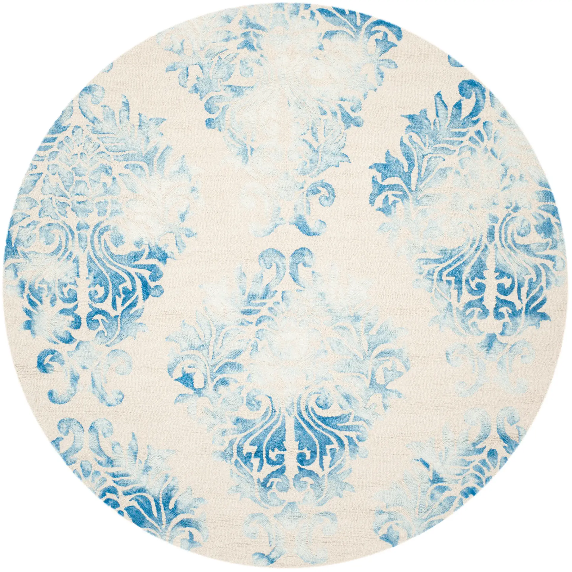 Dip Dye Palmette Damask Hand-Tufted Wool Rug