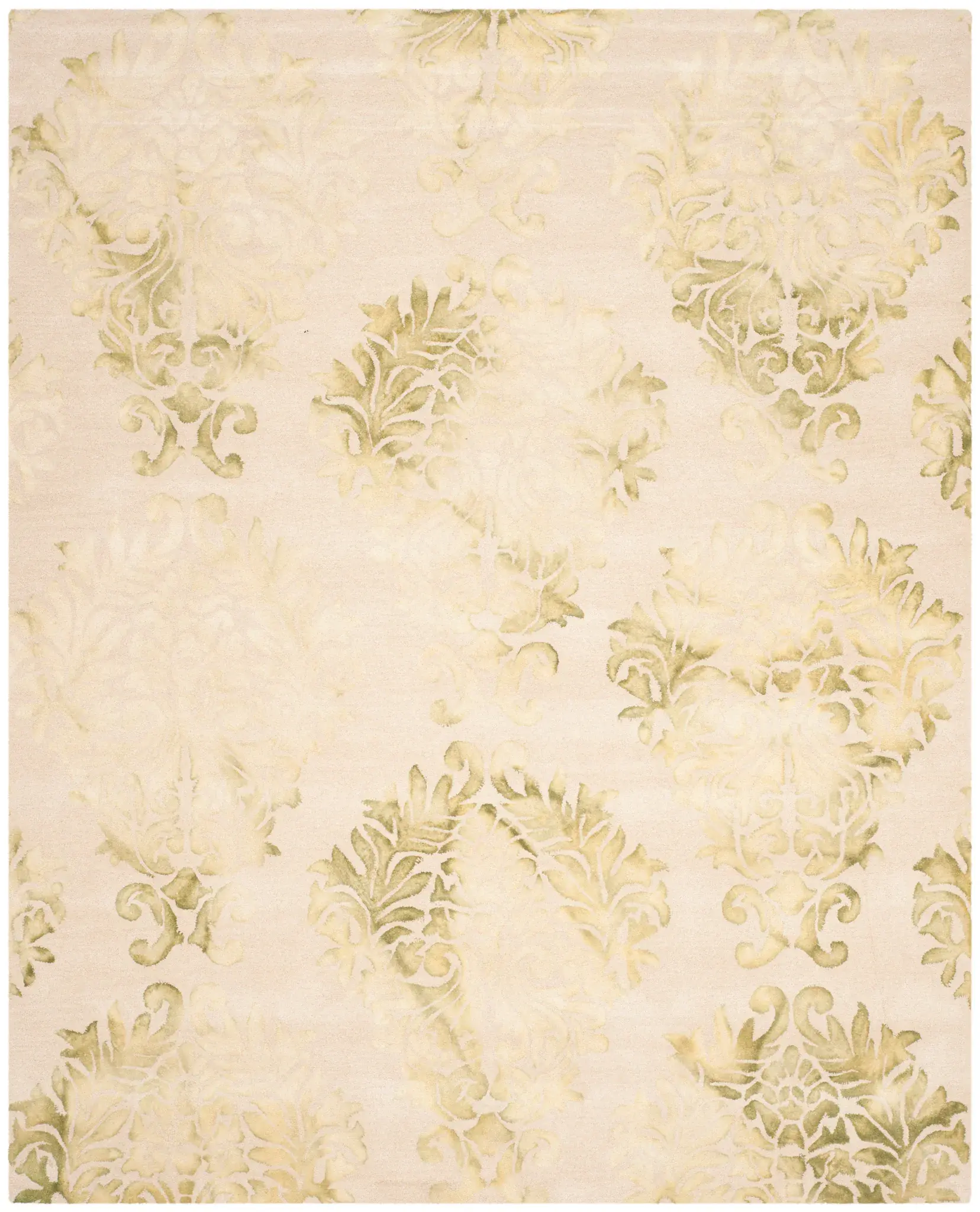 Dip Dye Palmette Damask Hand-Tufted Wool Rug