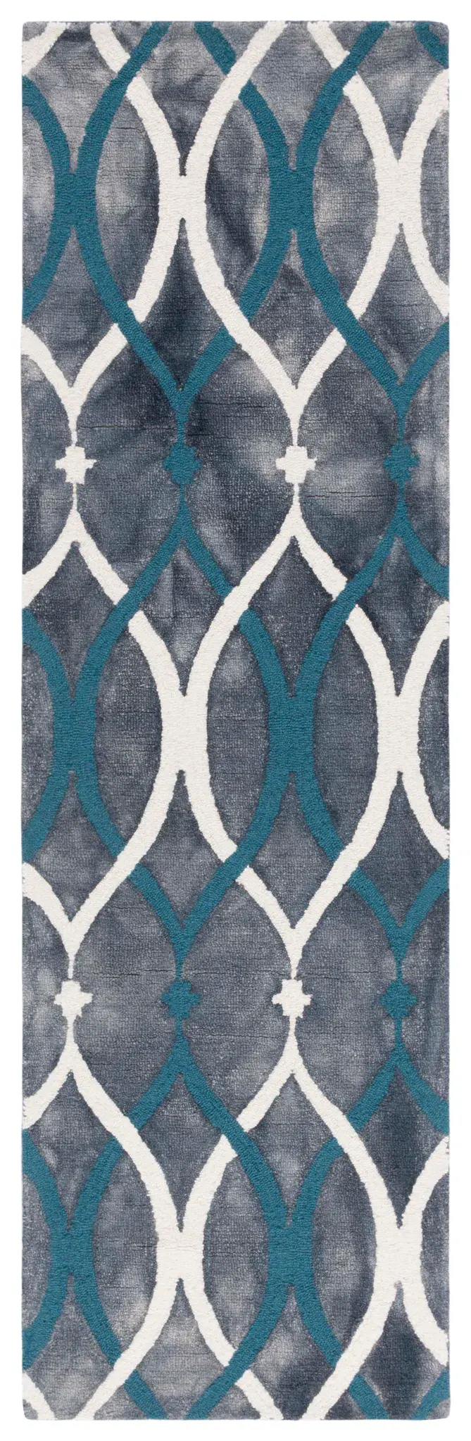 Dip Dye Interlocking Trellis Hand-Tufted Wool Rug