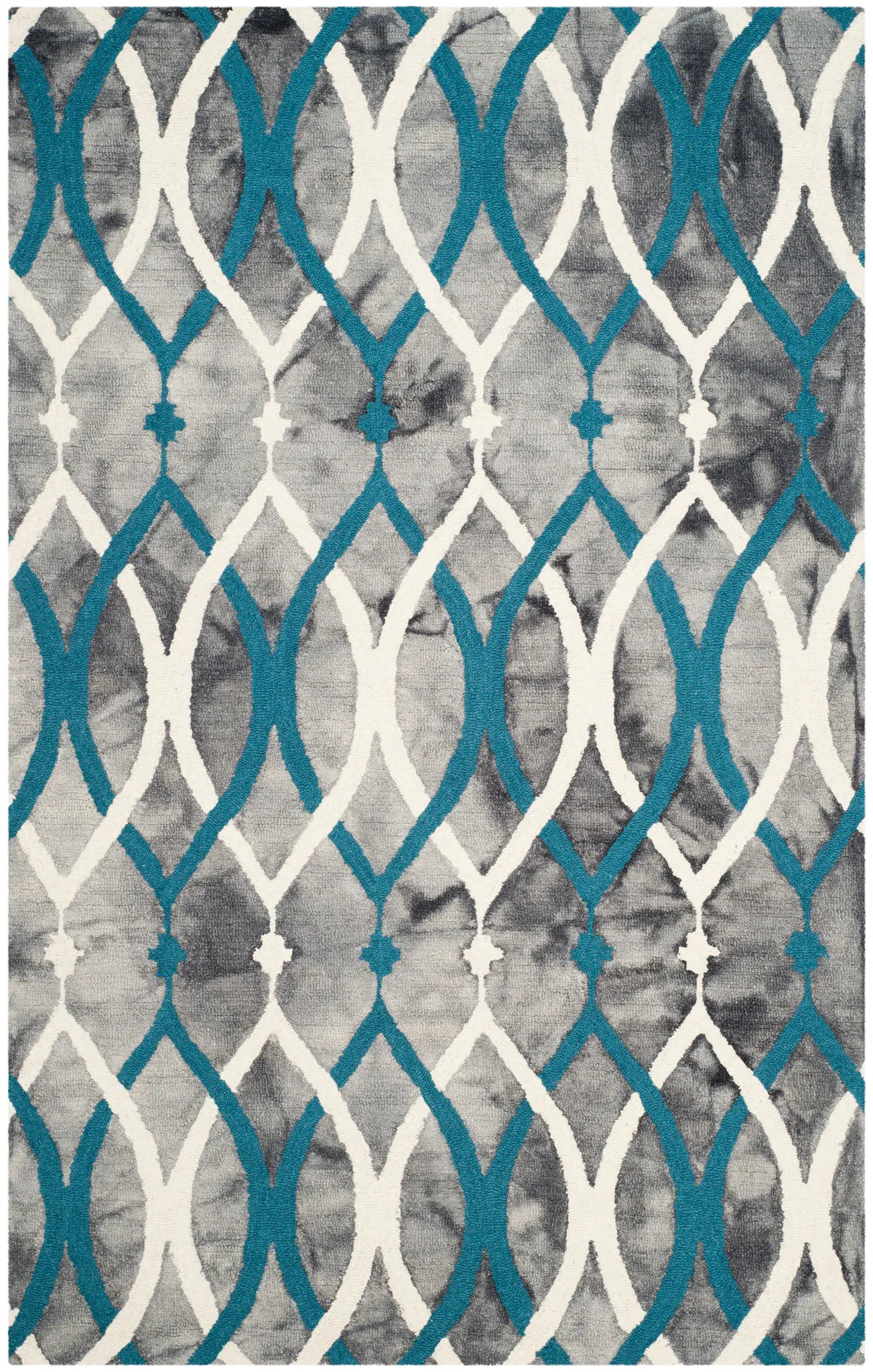 Dip Dye Interlocking Trellis Hand-Tufted Wool Rug