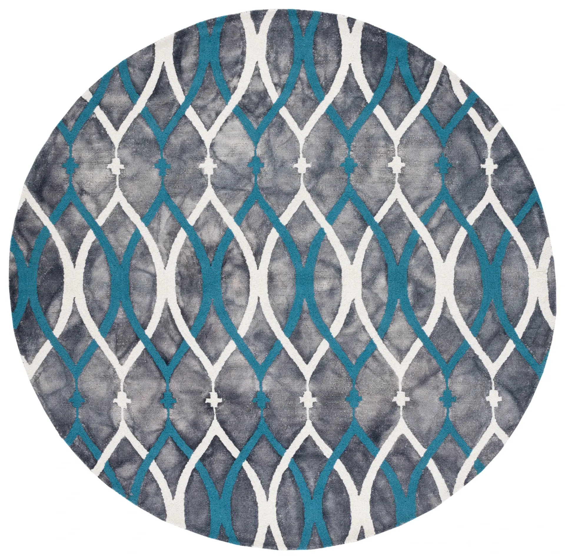 Dip Dye Interlocking Trellis Hand-Tufted Wool Rug