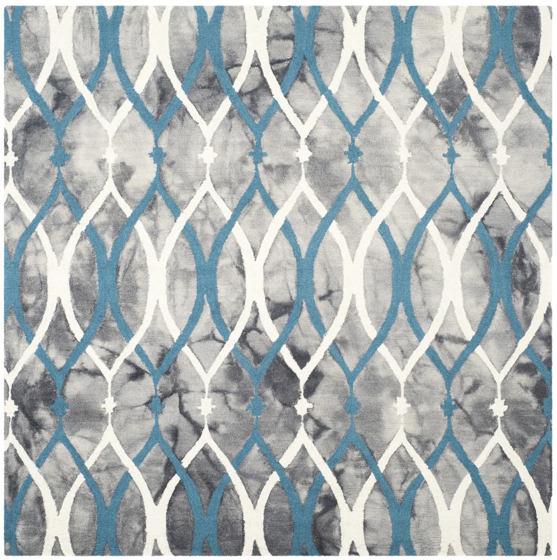 Dip Dye Interlocking Trellis Hand-Tufted Wool Rug