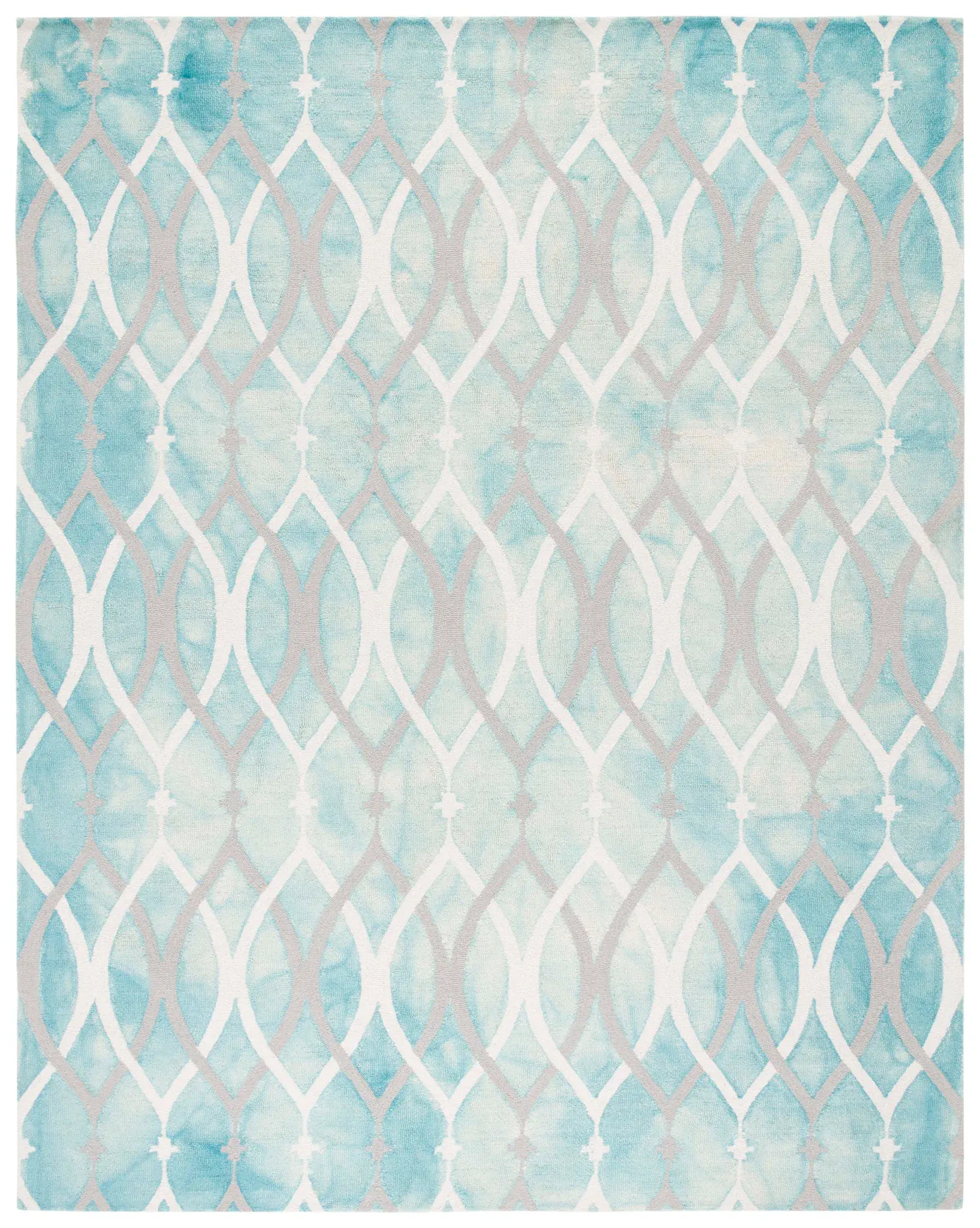 Dip Dye Interlocking Trellis Hand-Tufted Wool Rug