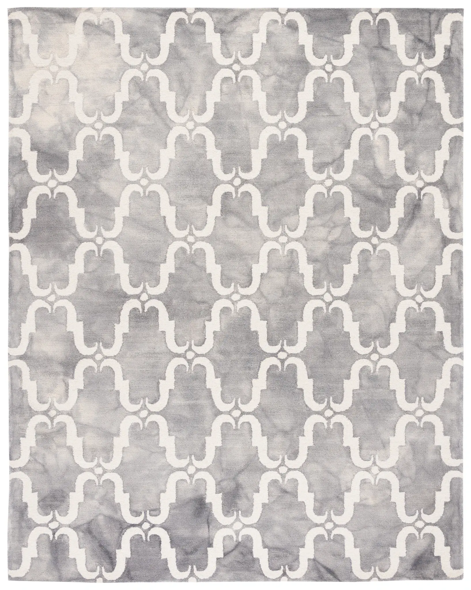 Dip Dye Scalloped Trellis Hand-Tufted Wool Rug